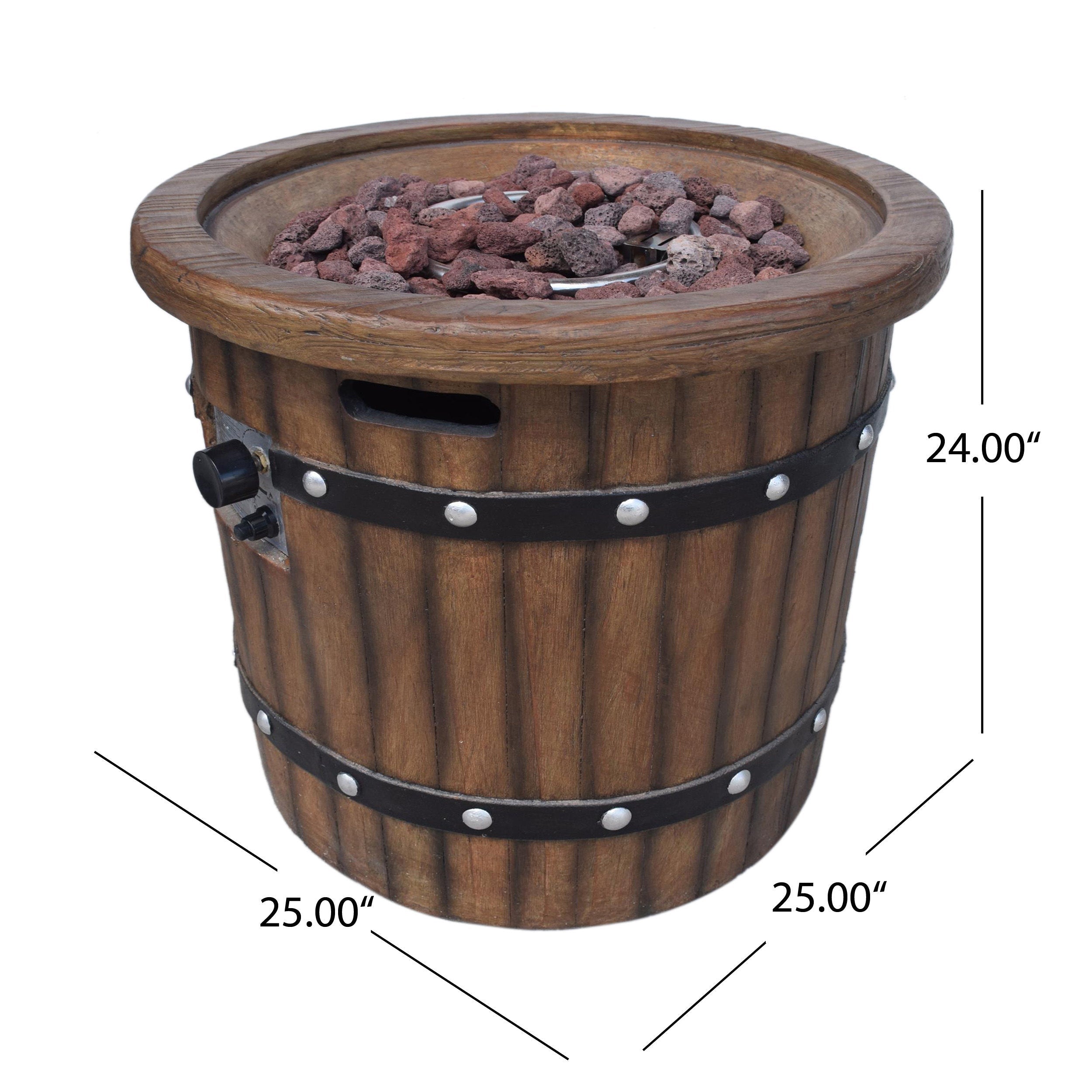 Alora 25-Inch Round 40K BTU Liquid Propance Concrete Fire Pit