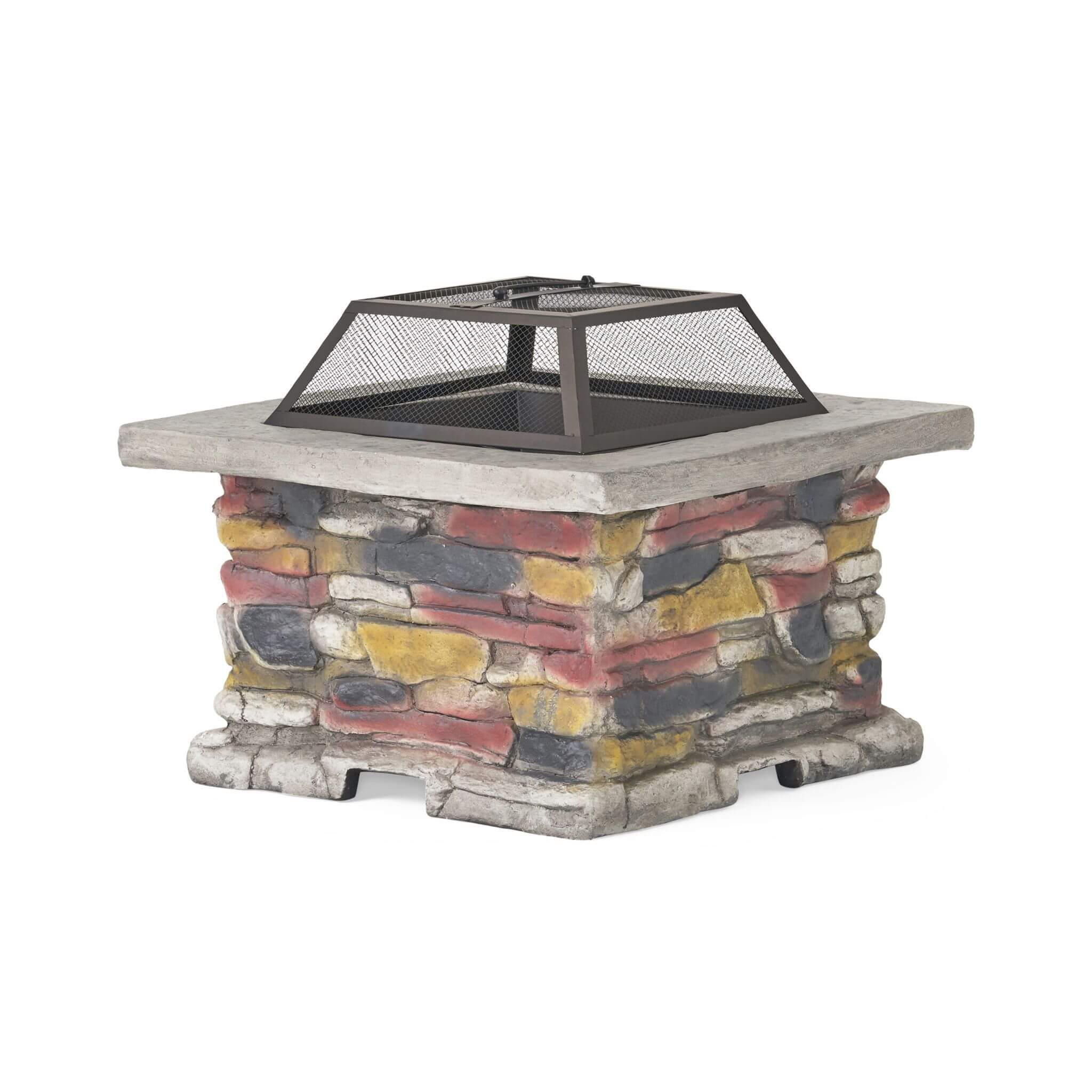 Alora 28-Inch Premium Outdoor Wood Burning Magnesium Oxide Fire Pit With Lid