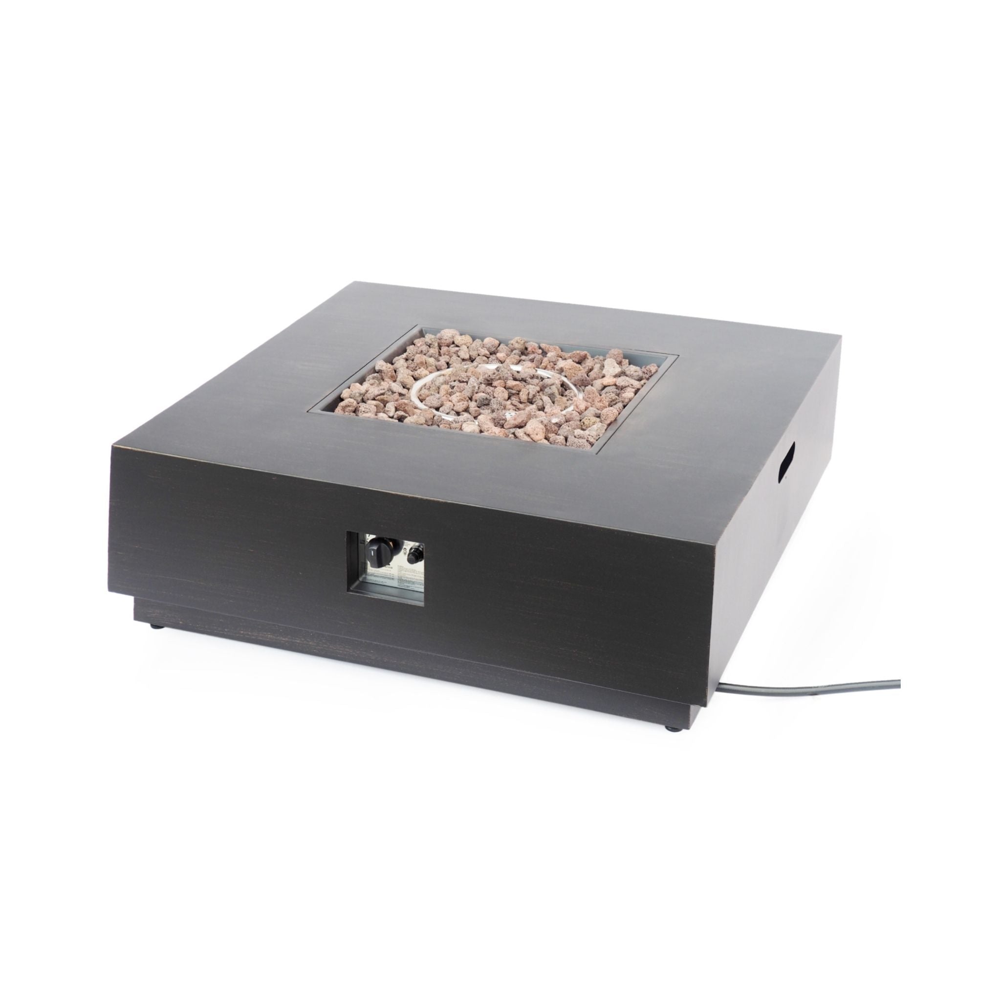 Alora 40-Inch 50K BTU Modern Outdoor Square Iron Backyard Patio Fire Pit