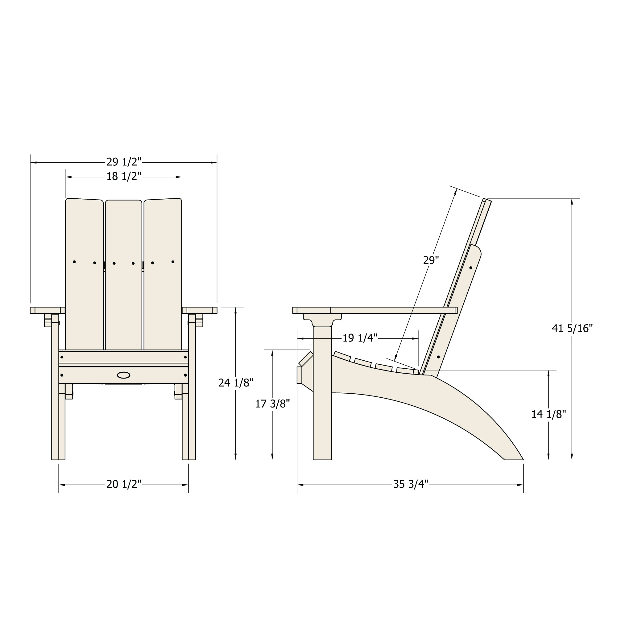 Sequoia Outdoor Sunrise Coast Modern Comfort Height Adirondack Chair
