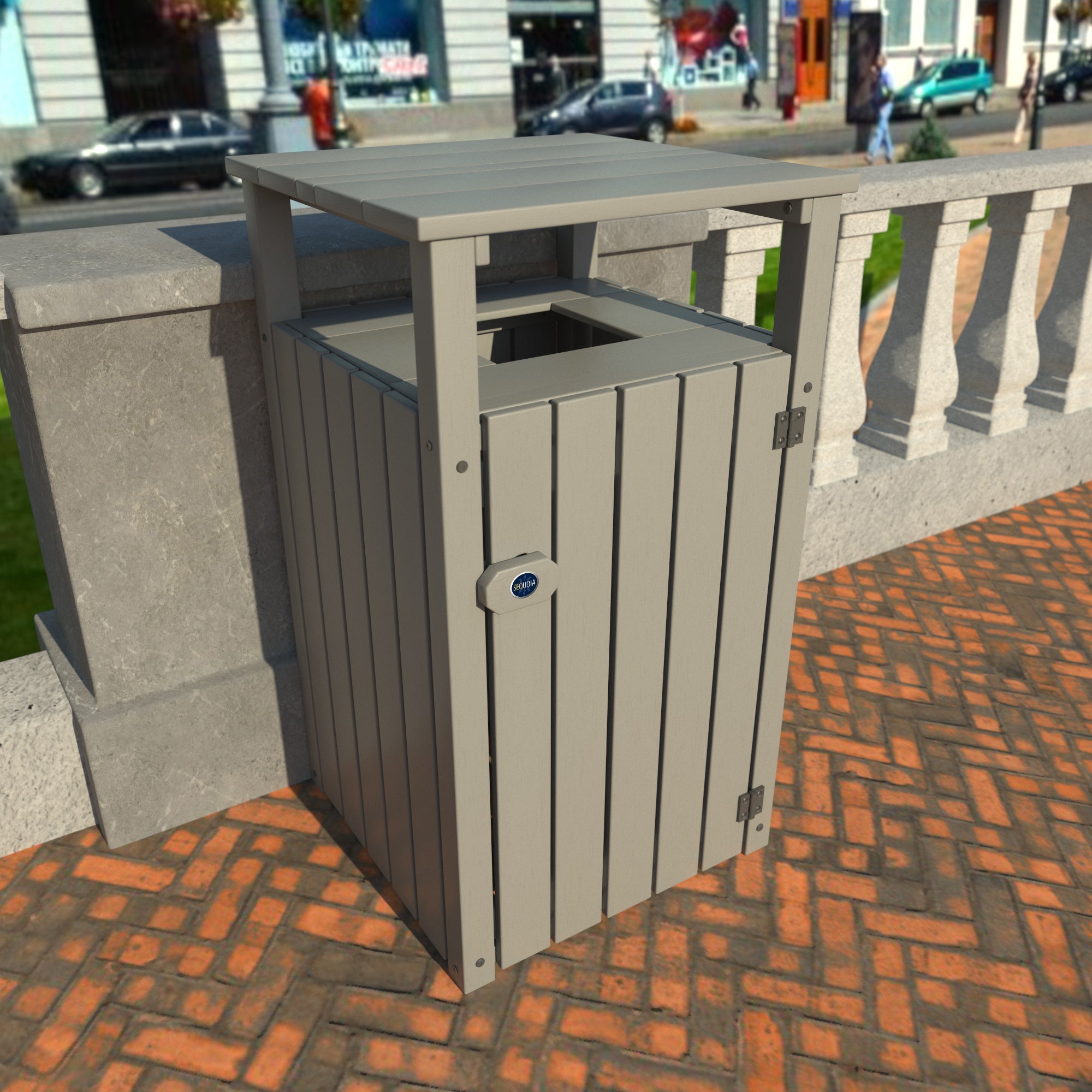 Sequoia Outdoor Commercial Hooded Trash Can
