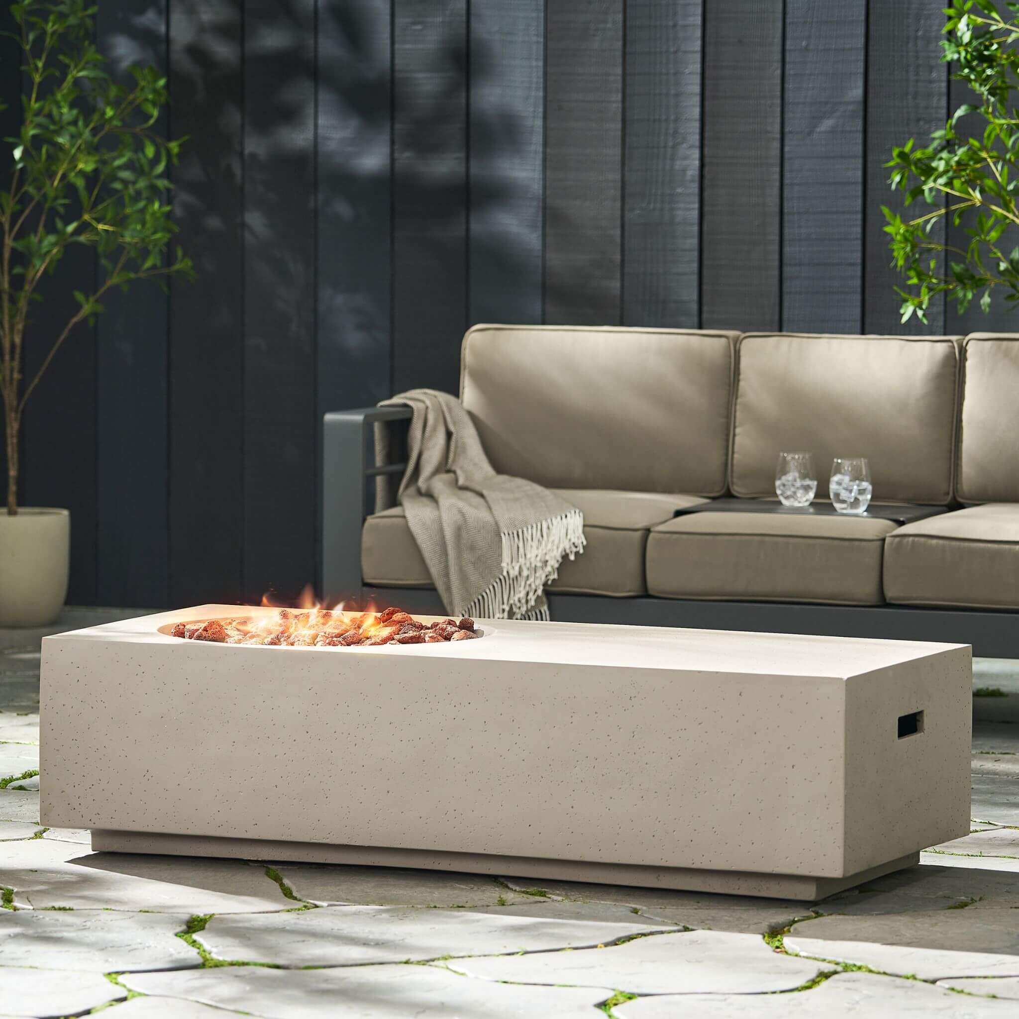 Alora Premium 56-Inch Modern 50K BTU MGO Fire Pit Coffee Table