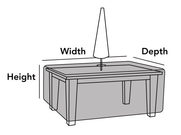 Coverstore Covermates Elite Rectangular Dining Table Cover (with Umbrella Hole)