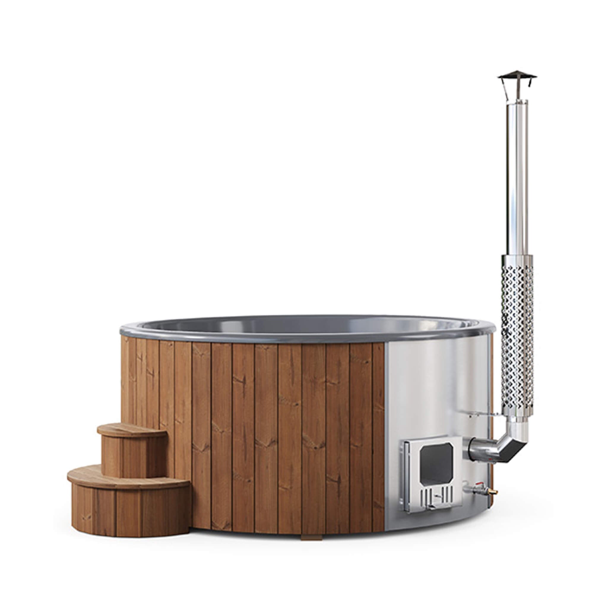 SaunaLife Model S6N 7-Person Soak-Series Home Wood-Burning Hot Tub