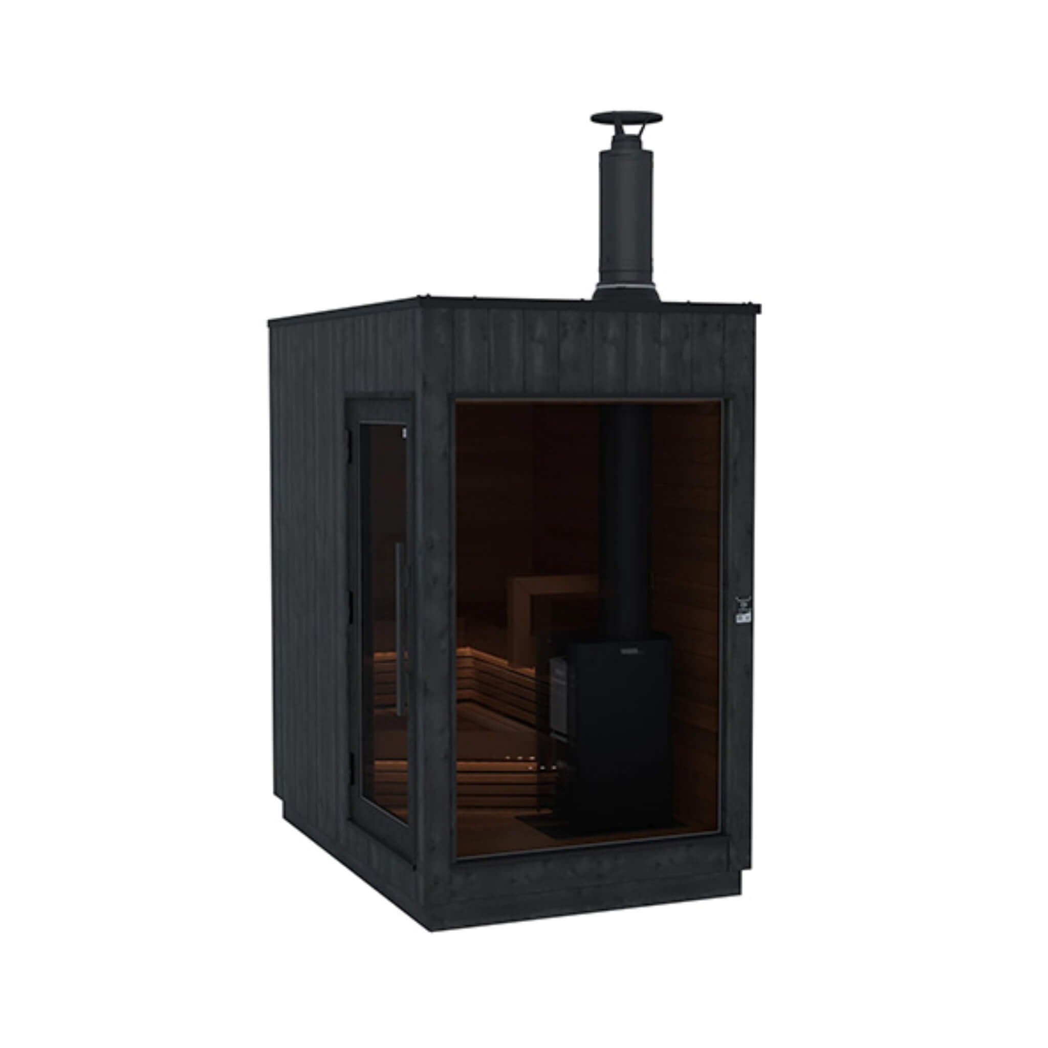 ThermaSol Nordic Misty 2-5 Person Fully-Assembled Outdoor Modular Sauna Cabin Small 1 Door ( Left Side) Wood-Burning