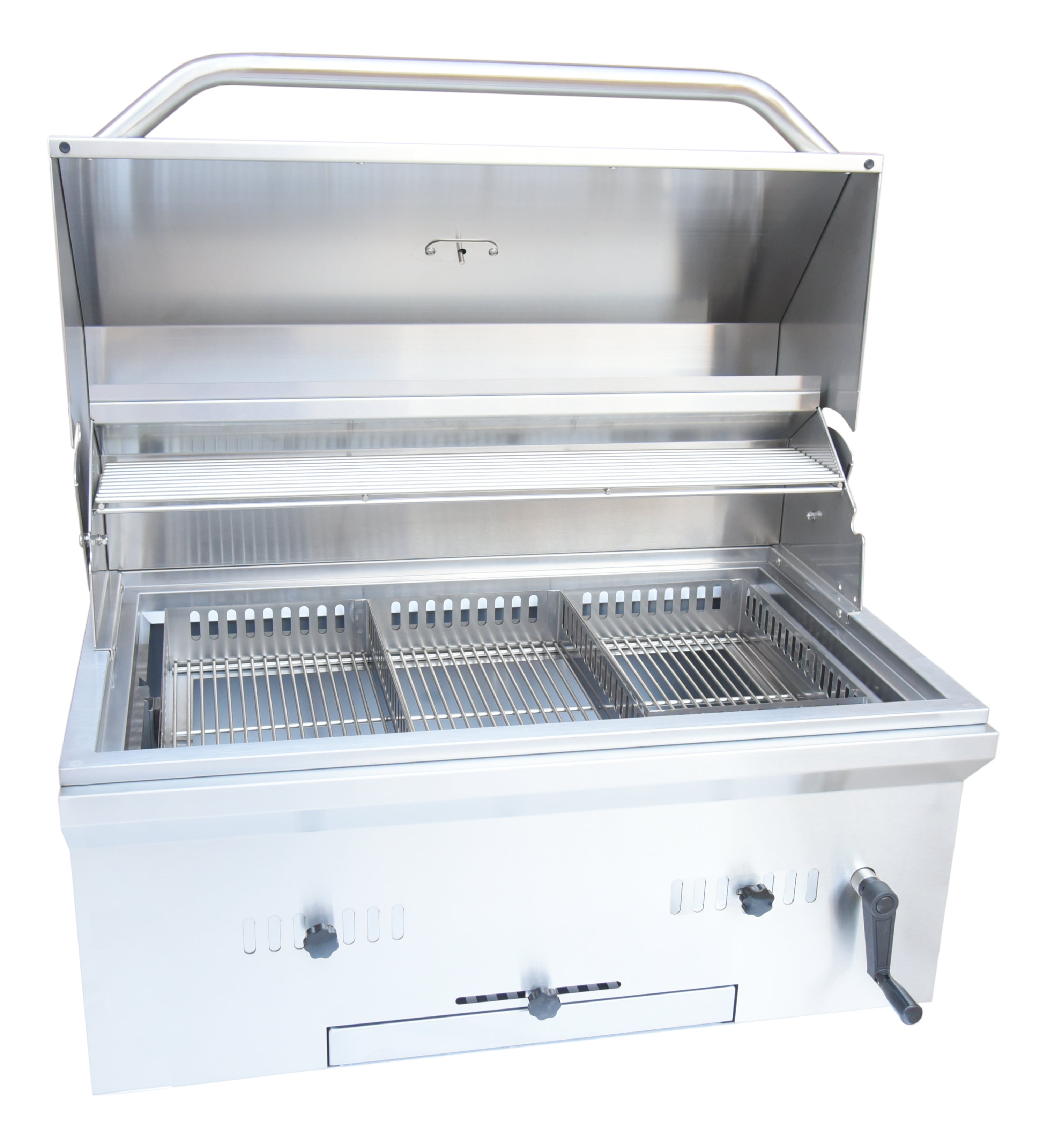 Kokomo Grills 32” Built-In Stainless Steel Charcoal BBQ Grill with Temperature Gauge