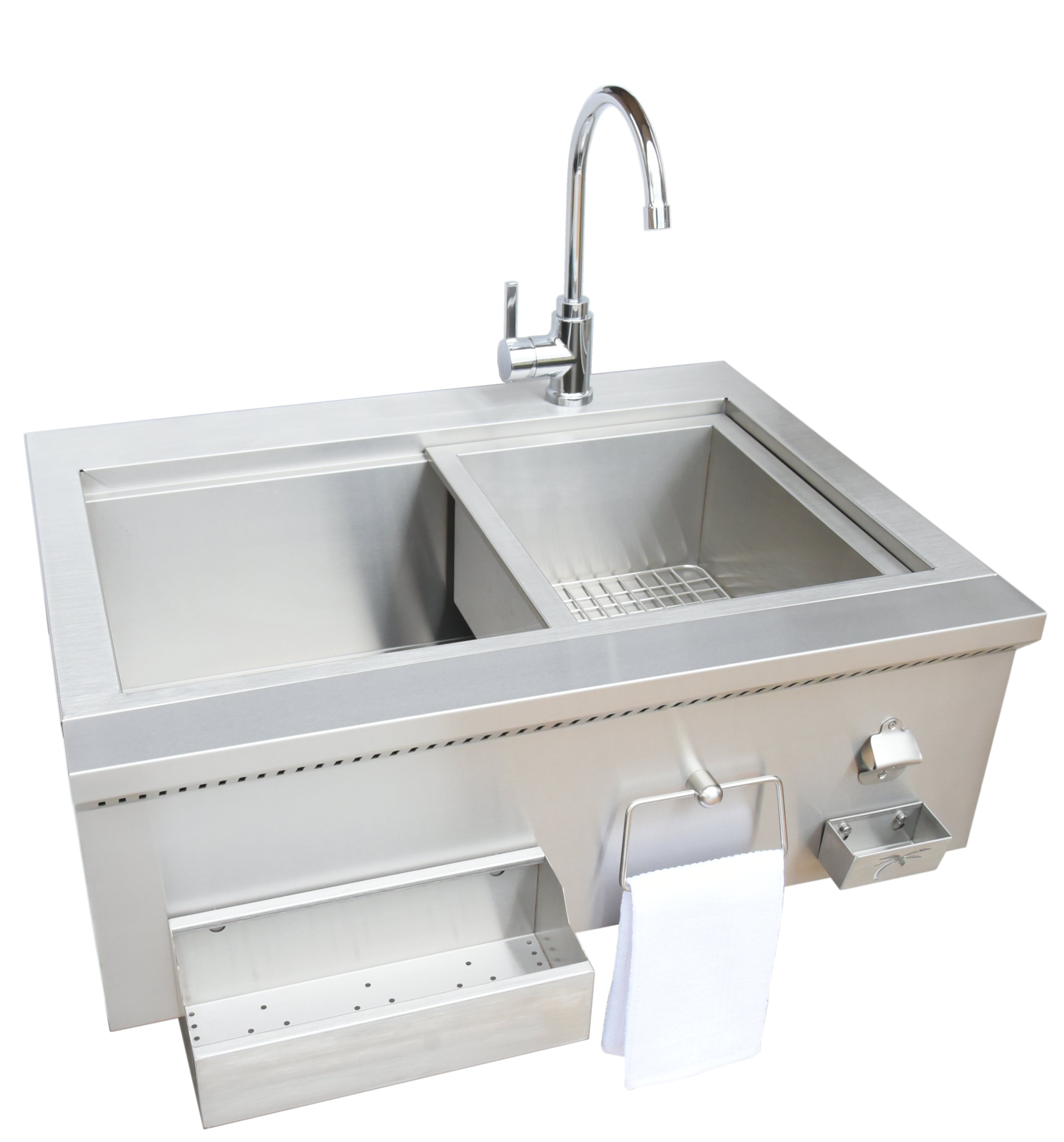 Kokomo Grills Built-In Bartender Cocktail Station with Sink, Bottle Opener, and Ice Chest