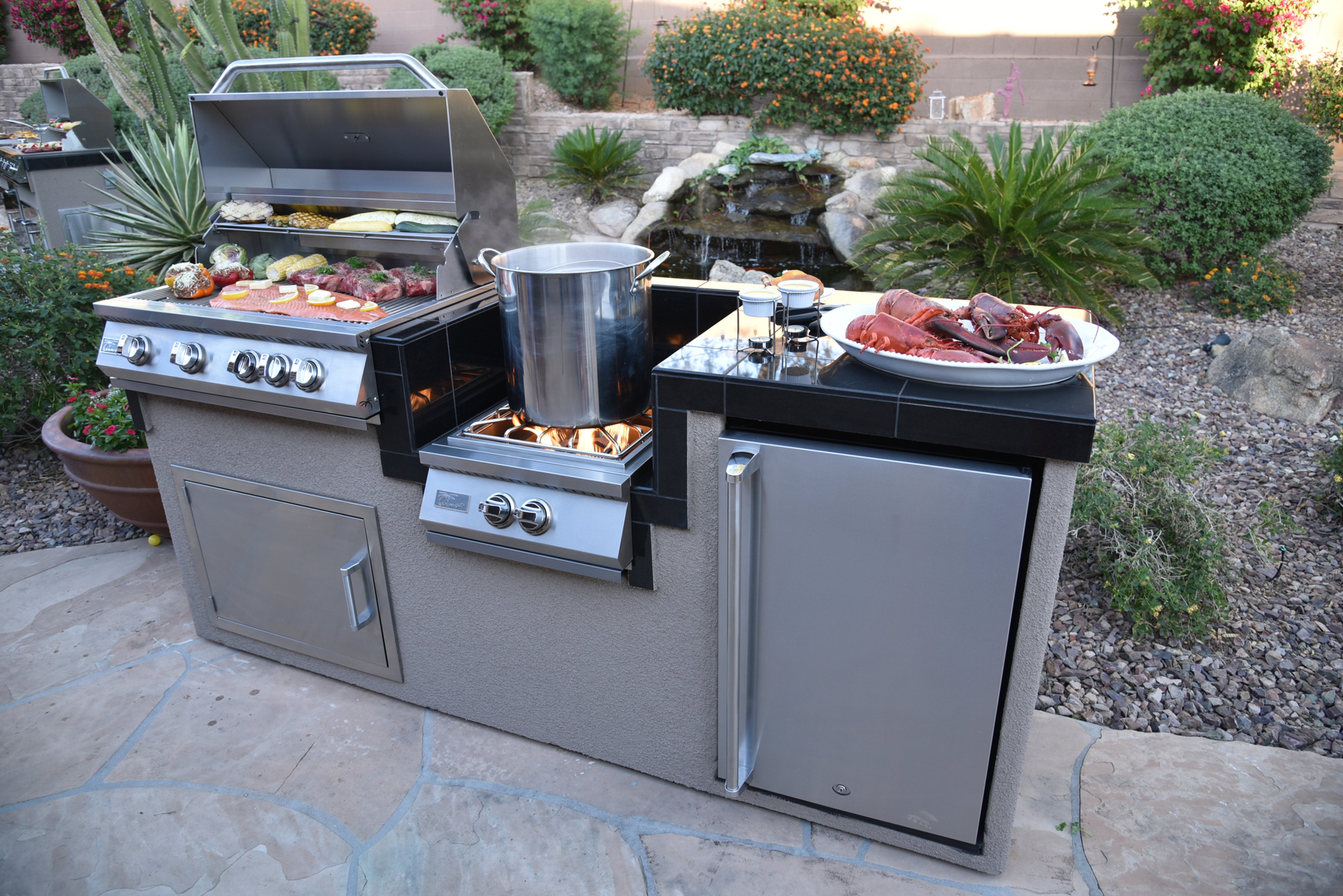 Kokomo Grills Power Burner + 4-Burner 32” Built-In BBQ Grill Island Kitchen Package