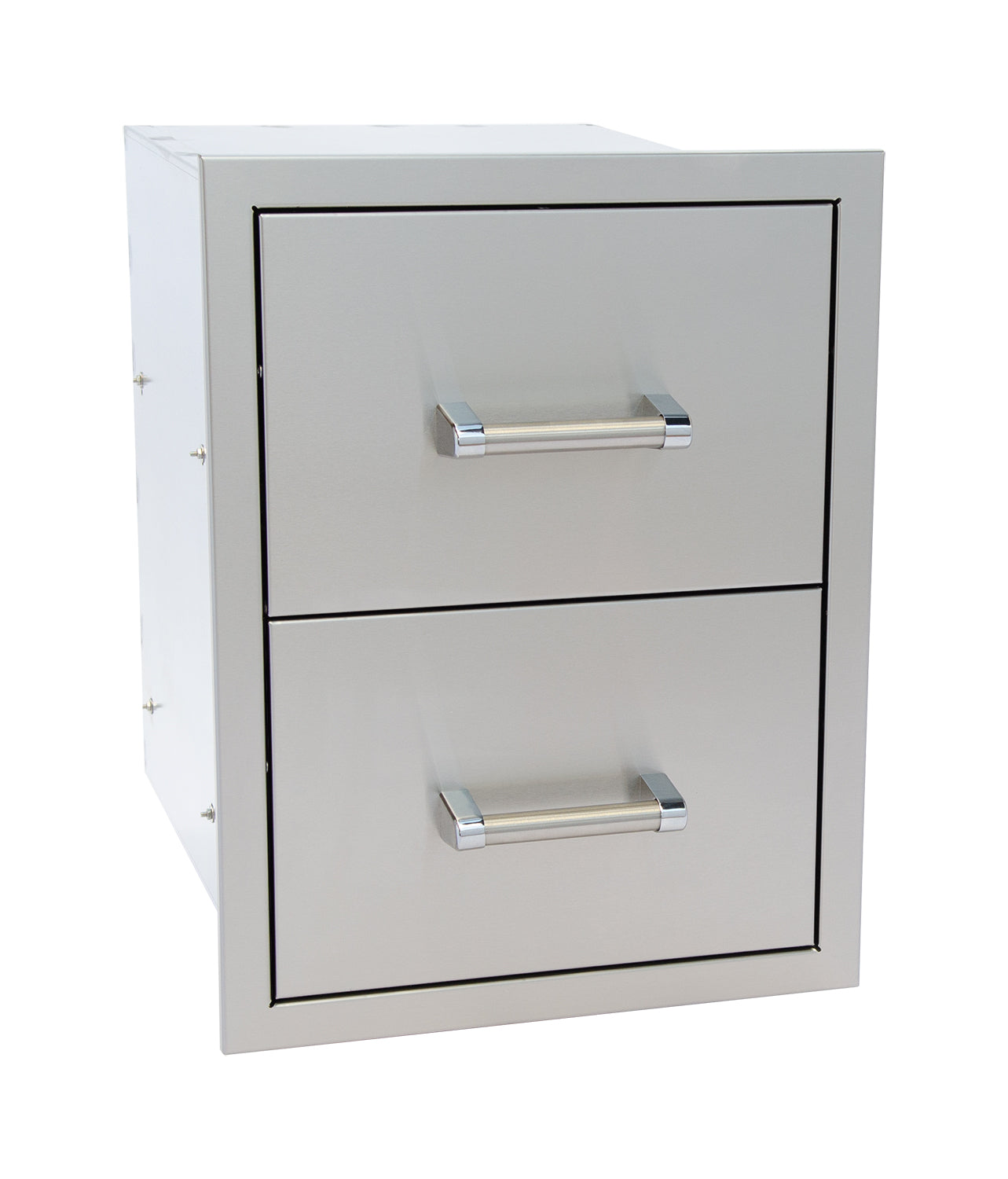 Kokomo Grills Stainless Steel Built-In Double Drawer with Easy Glides & Bar Handles
