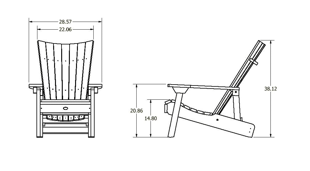 Sequoia Outdoor Granite Hills Reclining Adirondack Chair