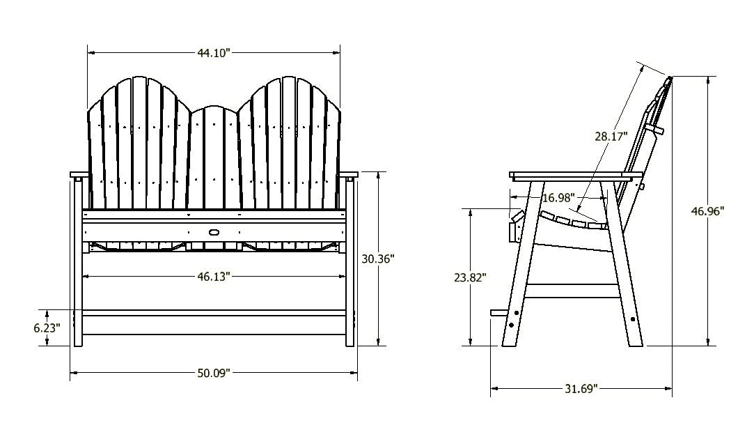 Sequoia Outdoor Lighthouse 4ft Counter Height Bench