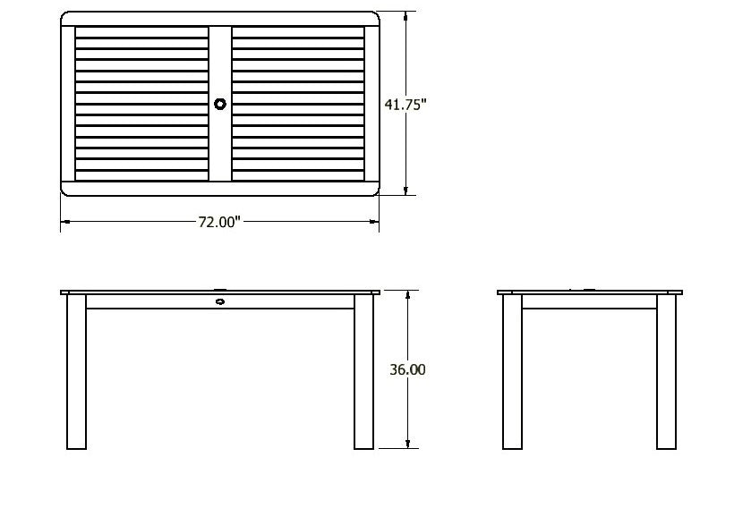 Sequoia Outdoor Homestead Rectangular 42in x 72in Counter Height Dining Table