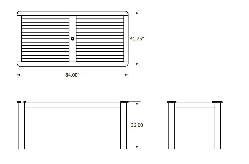Sequoia Outdoor Homestead Rectangular 42in x 84in Counter Height Dining Table