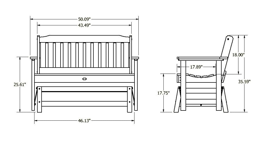 Sequoia Outdoor Blue Ridge 4ft Garden Gliding Bench