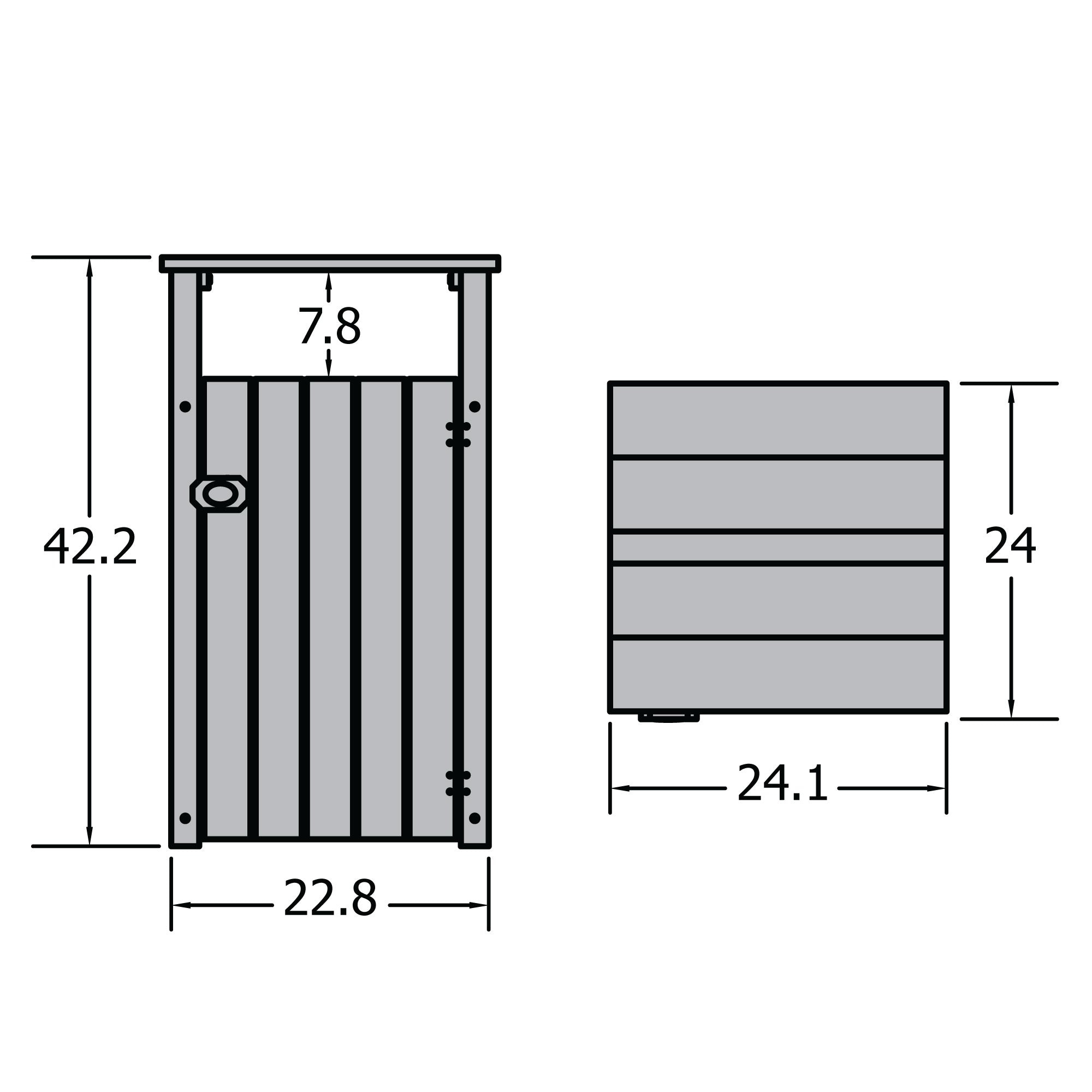 Sequoia Outdoor Commercial Hooded Trash Can