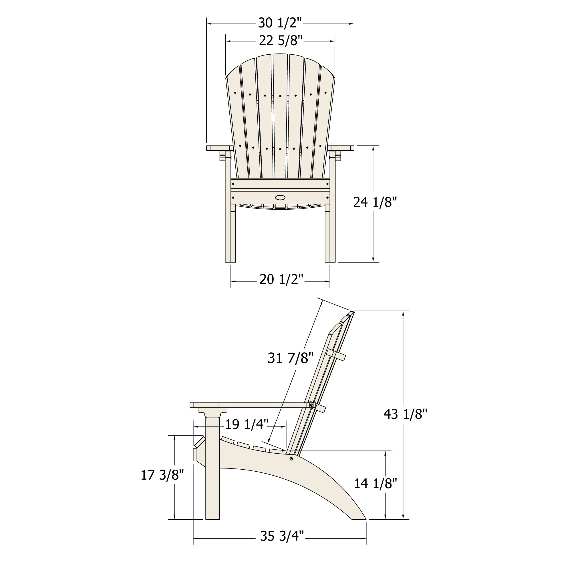 Sequoia Outdoor Sunrise Coast Traditional Comfort Height Adirondack Chair