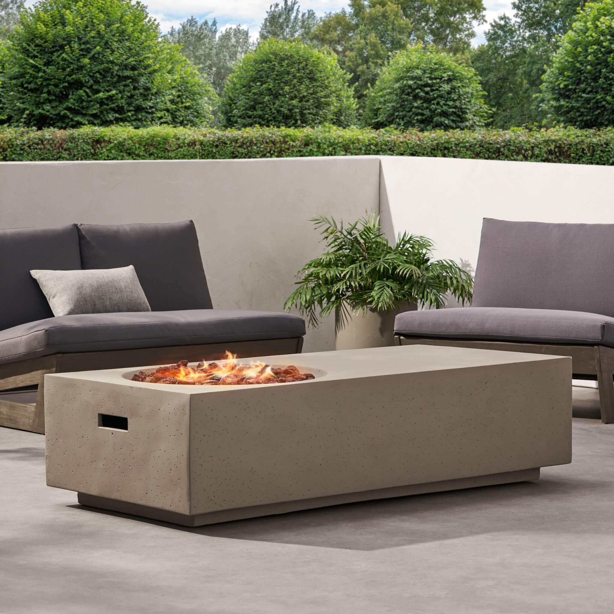 Alora Premium 56-Inch Modern 50K BTU MGO Fire Pit Coffee Table