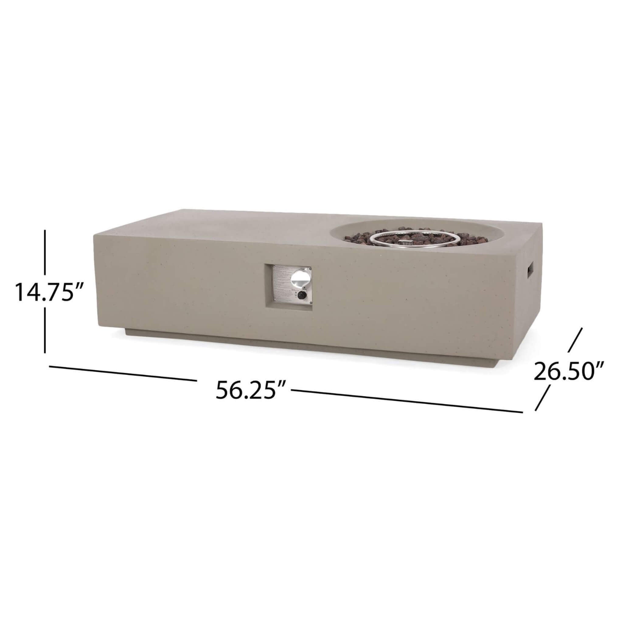 Alora Premium 56-Inch Modern 50K BTU MGO Fire Pit Coffee Table