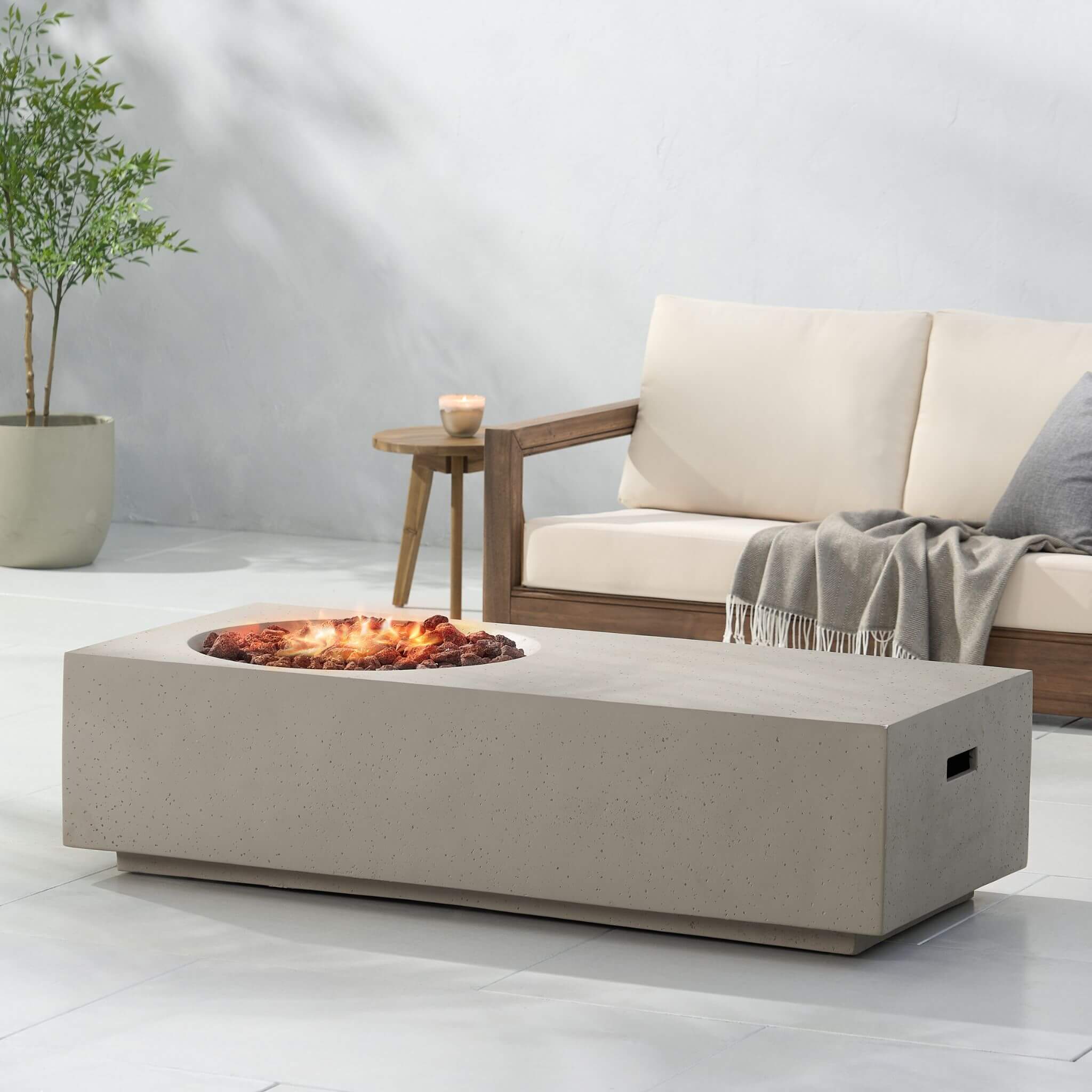Alora Premium 56-Inch Modern 50K BTU MGO Fire Pit Coffee Table