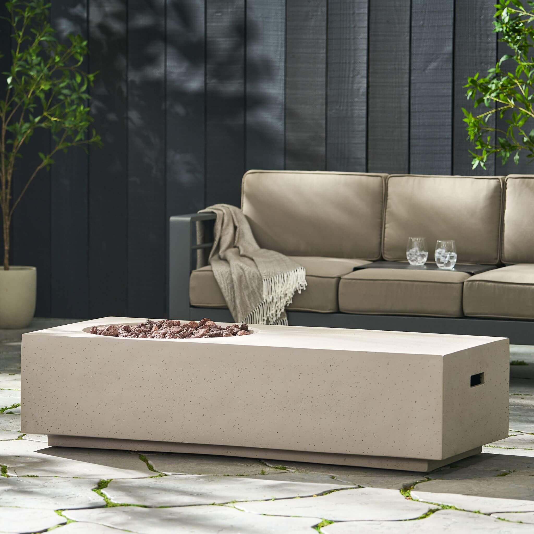 Alora Premium 56-Inch Modern 50K BTU MGO Fire Pit Coffee Table
