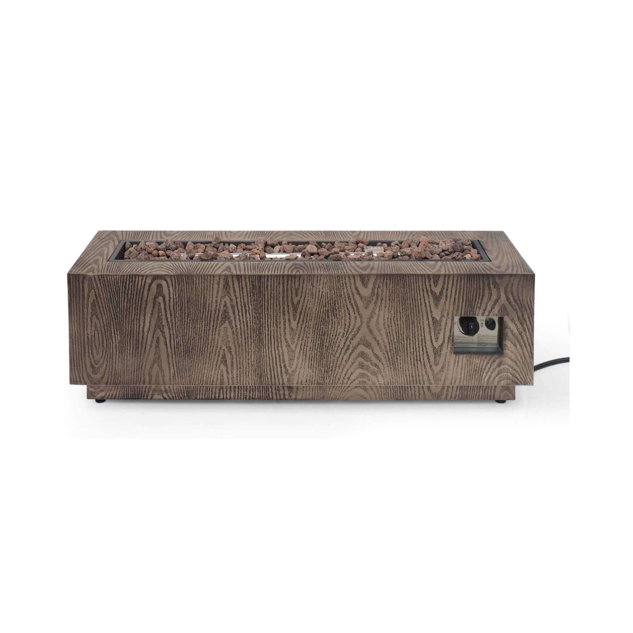 Alora 48-Inch Modern 50K BTU Outdoor Rectangular Propane Gas Fire Pit With Lava Rocks