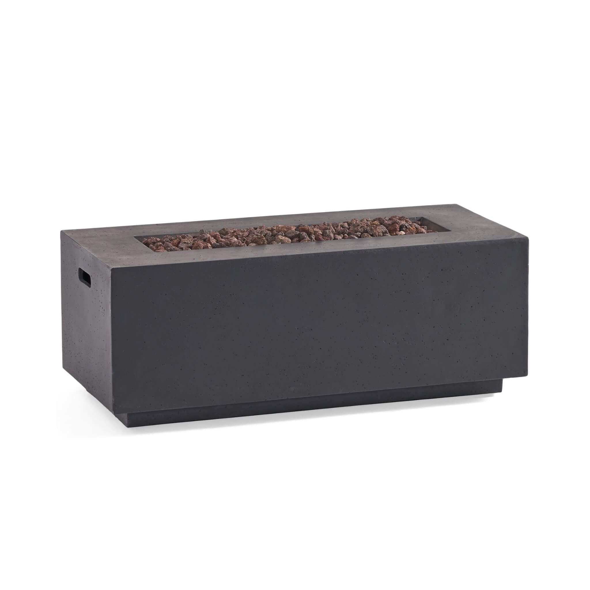 Alora Premium Outdoor Contemporary 40K BTU Rectangular Propane Gas Fire Pit Table