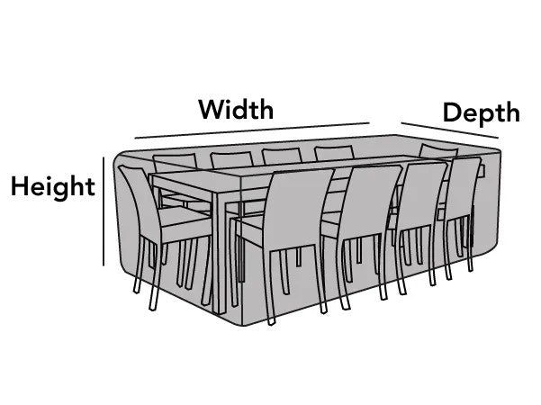 Coverstore Covermates Ultima Ripstop Rectangular Dining Table & Chair Set Cover