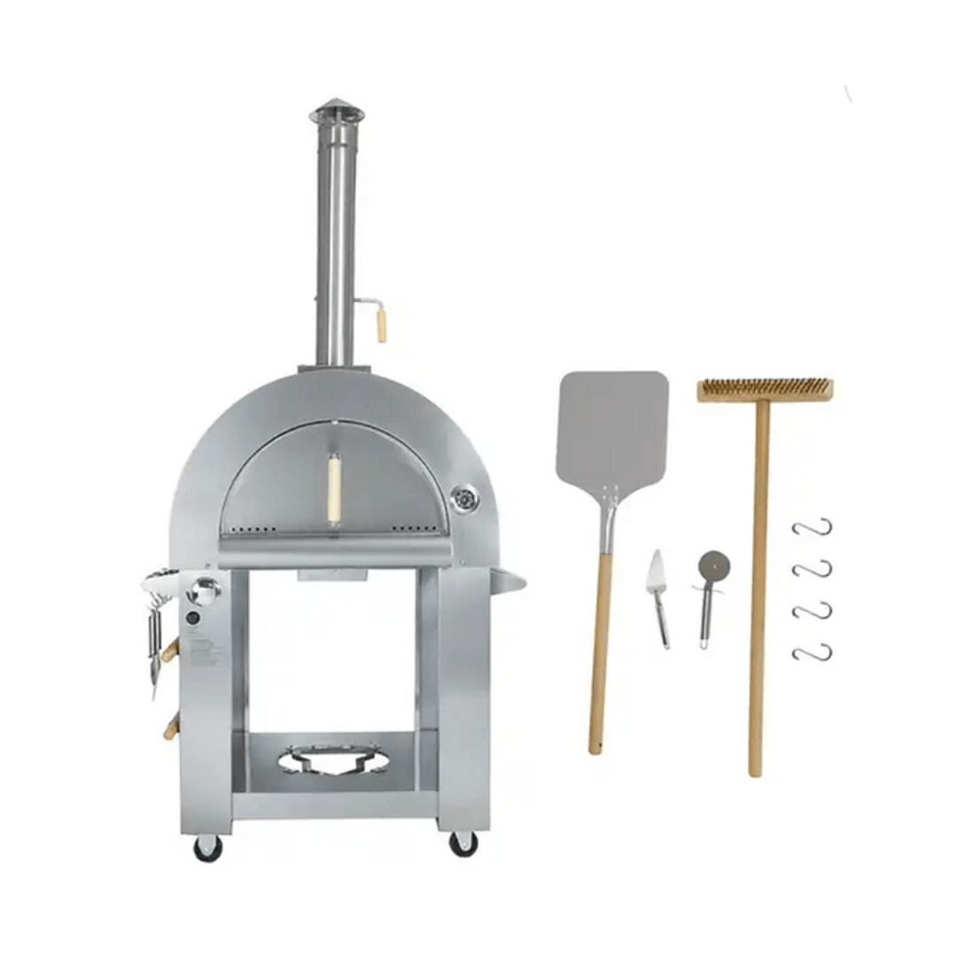 Kokomo Grills 32” Dual Fuel Stainless Steel Pizza Oven (Gas or Wood-Fired)