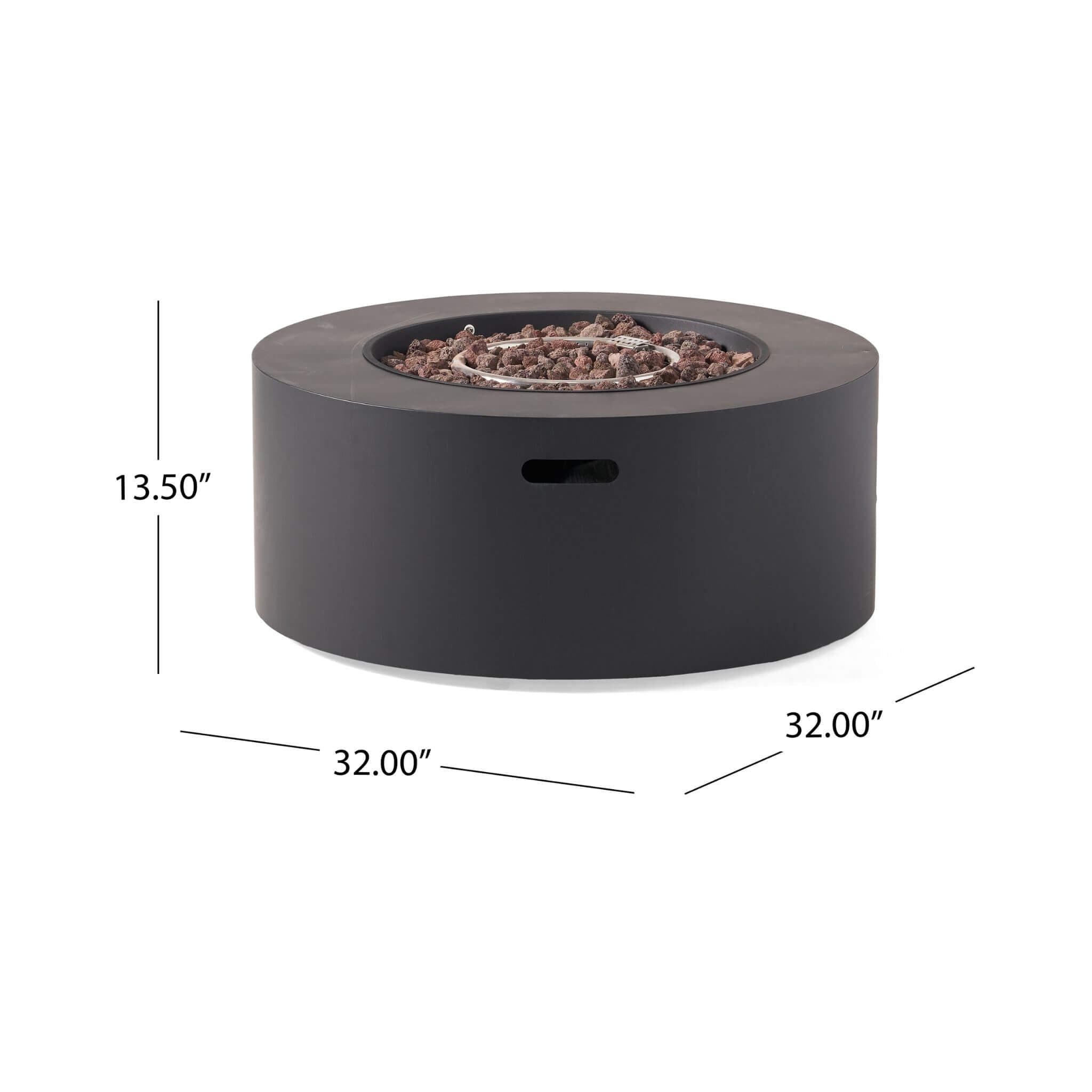 Alora Modern 32-Inch 40K BTU Round Iron Propane Fire Pit