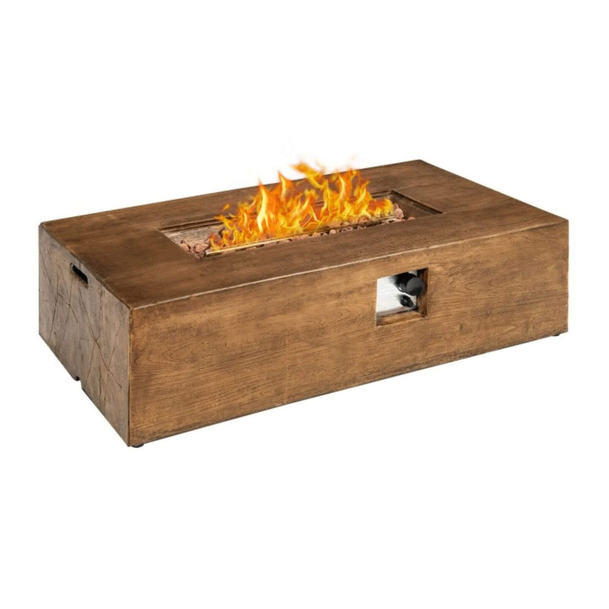 Alora Outdoor Propane Gas Fire Pit Table W/ Lava Rocks & Cover, 50K BTU