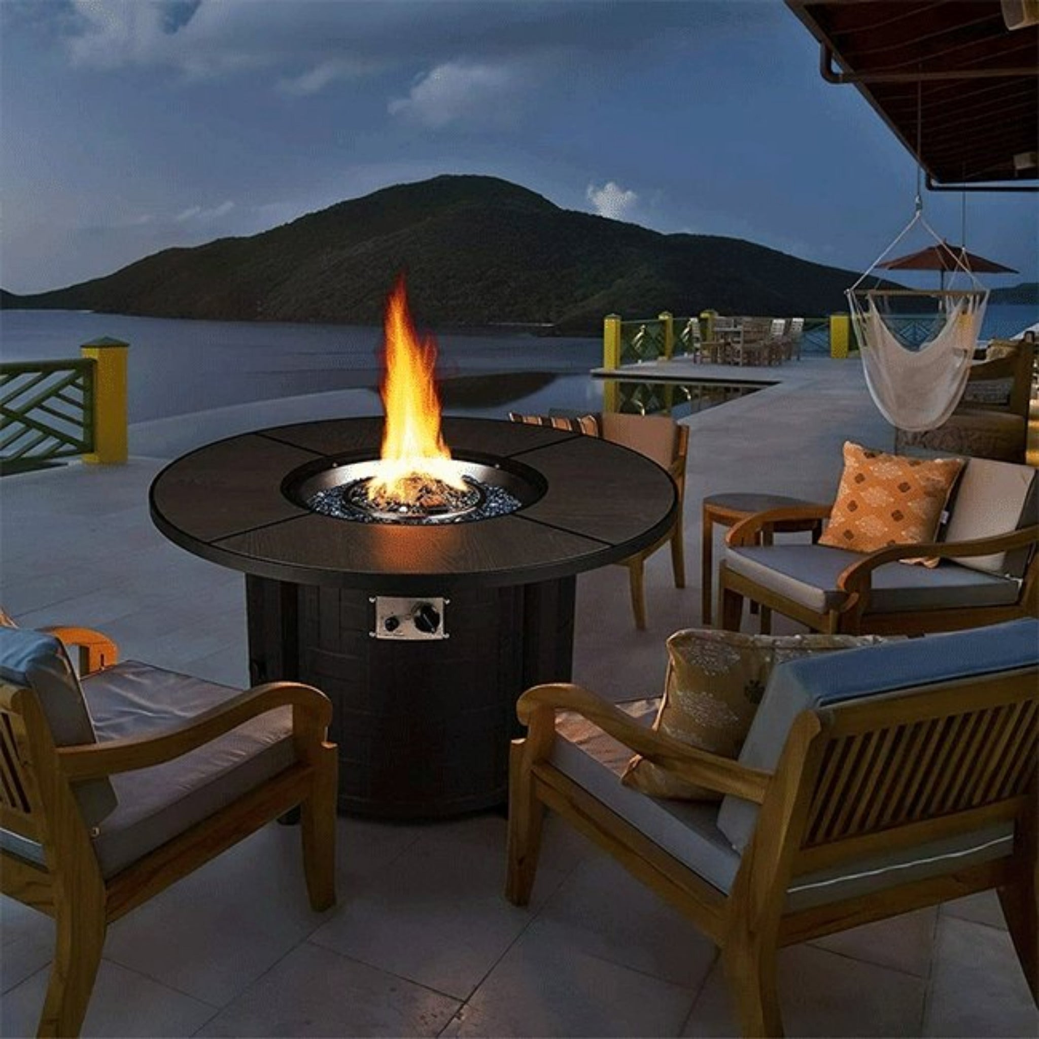 Alora Premium 42-Inch Outdoor 50K BTU Propane Patio Gas Fire Pit Coffee Table W/ Cover