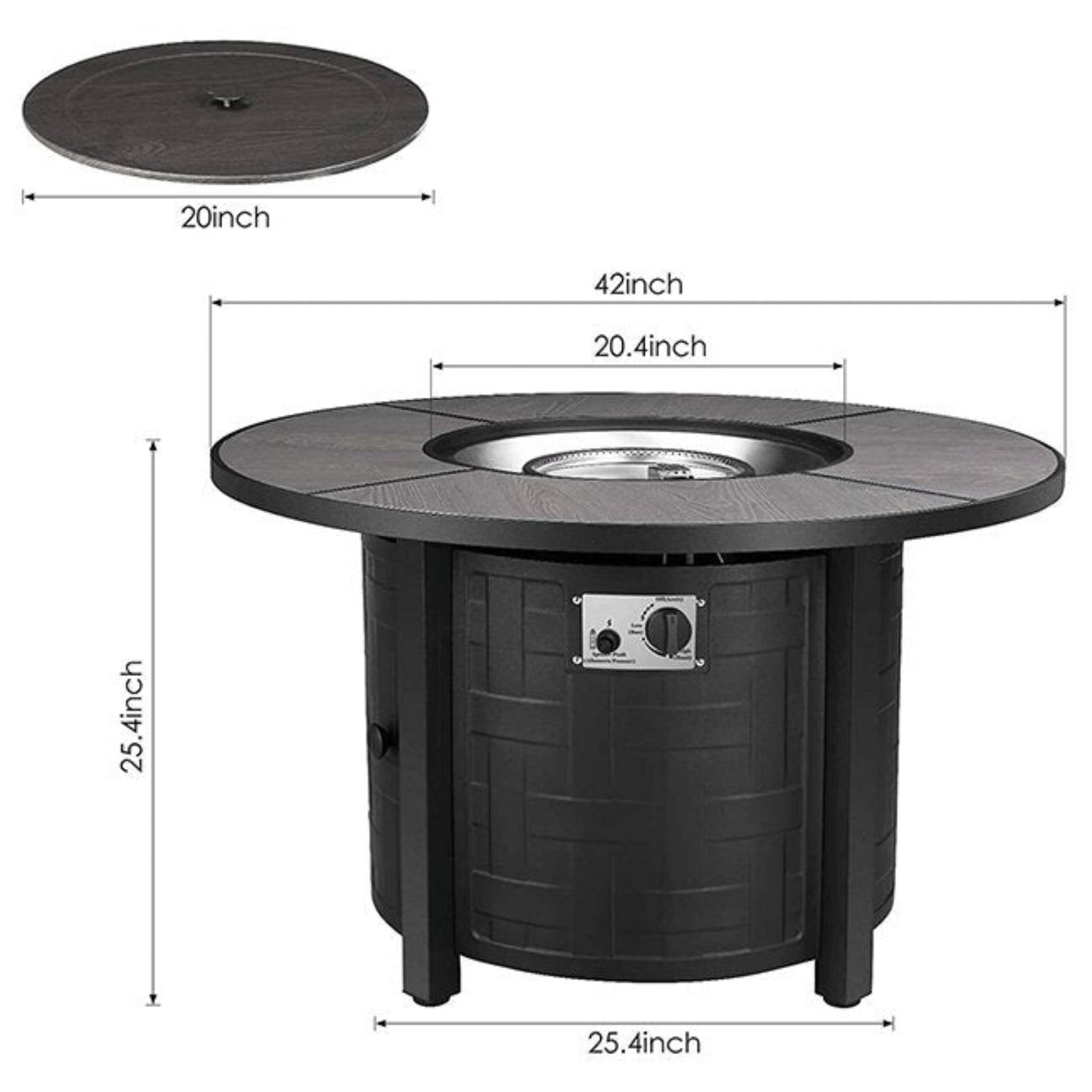 Alora Premium 42-Inch Outdoor 50K BTU Propane Patio Gas Fire Pit Coffee Table W/ Cover