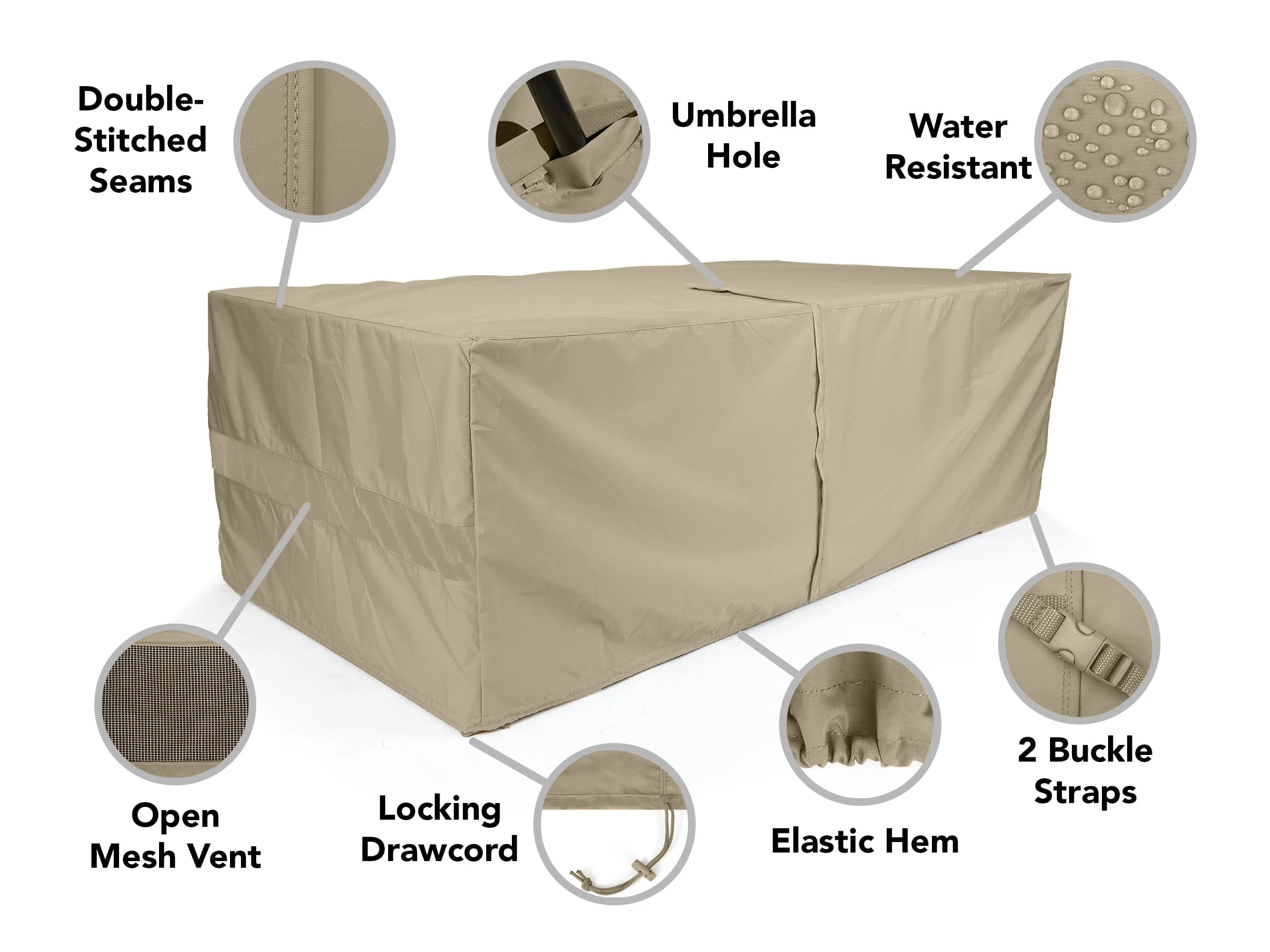 Coverstore Covermates Elite Rectangular Dining Table Cover (with Umbrella Hole)