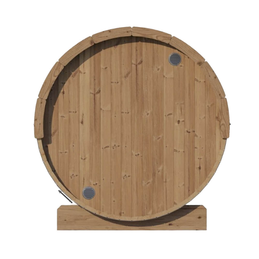 SaunaLife Model E8G Ergo Series 6-Person Outdoor Sauna Barrel With Tempered Glass Front
