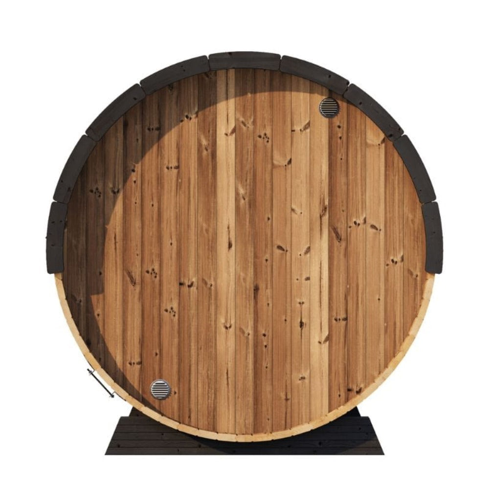 SaunaLife Model EE8G Ergo Series 6-Person Outdoor Sauna Barrel With Tempered Glass Front