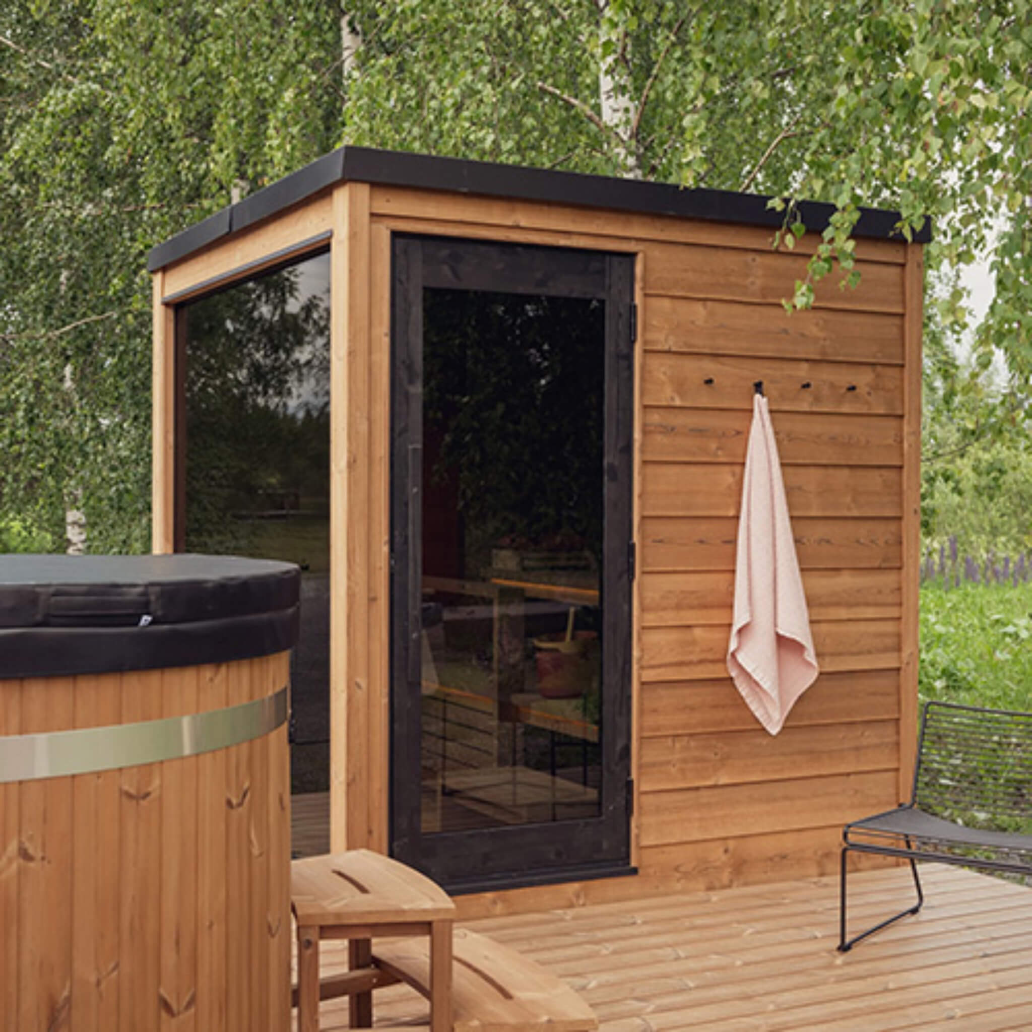 ThermaSol Nordic Dawn 4-Person Fully-Assembled Outdoor Sauna Cabin