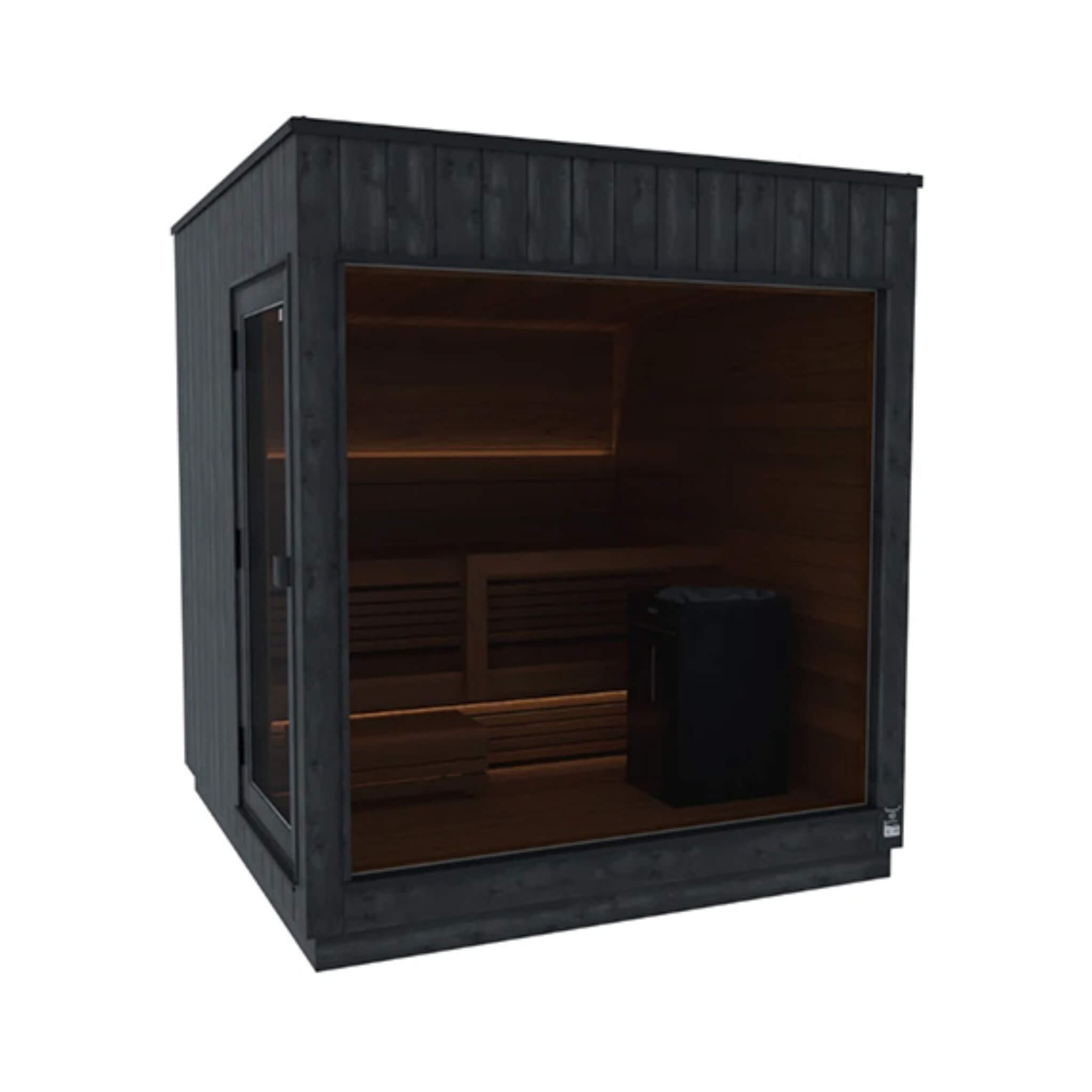 ThermaSol Nordic Misty 2-5 Person Fully-Assembled Outdoor Modular Sauna Cabin Medium 1 Door ( Left Side) Electric