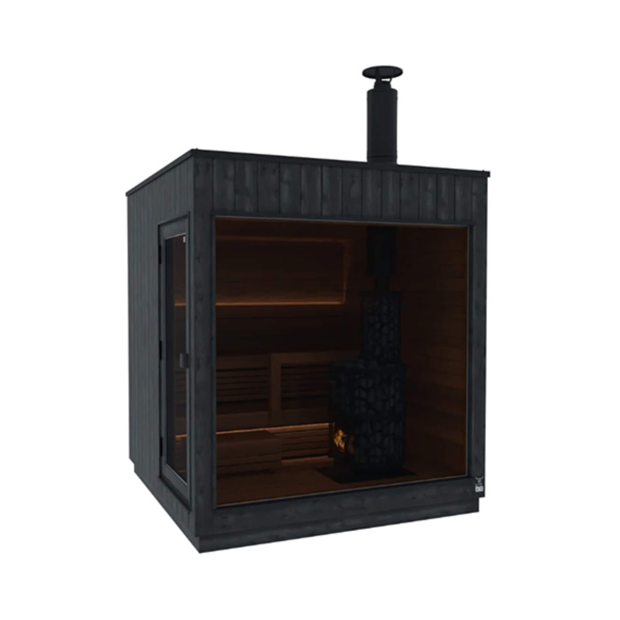 ThermaSol Nordic Misty 2-5 Person Fully-Assembled Outdoor Modular Sauna Cabin Medium 1 Door ( Left Side) Wood-Burning