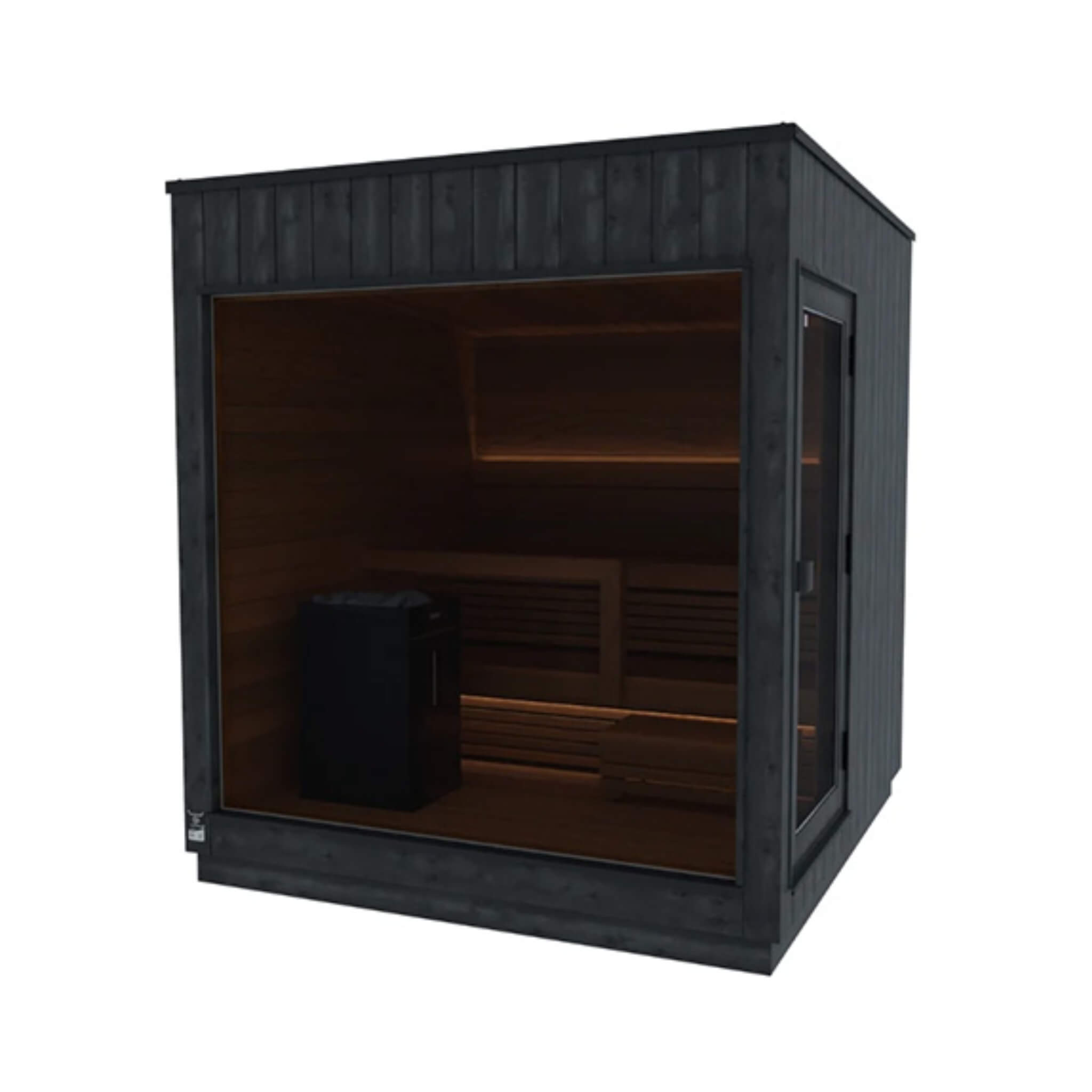 ThermaSol Nordic Misty 2-5 Person Fully-Assembled Outdoor Modular Sauna Cabin Medium 1 Door ( Right Side) Electric