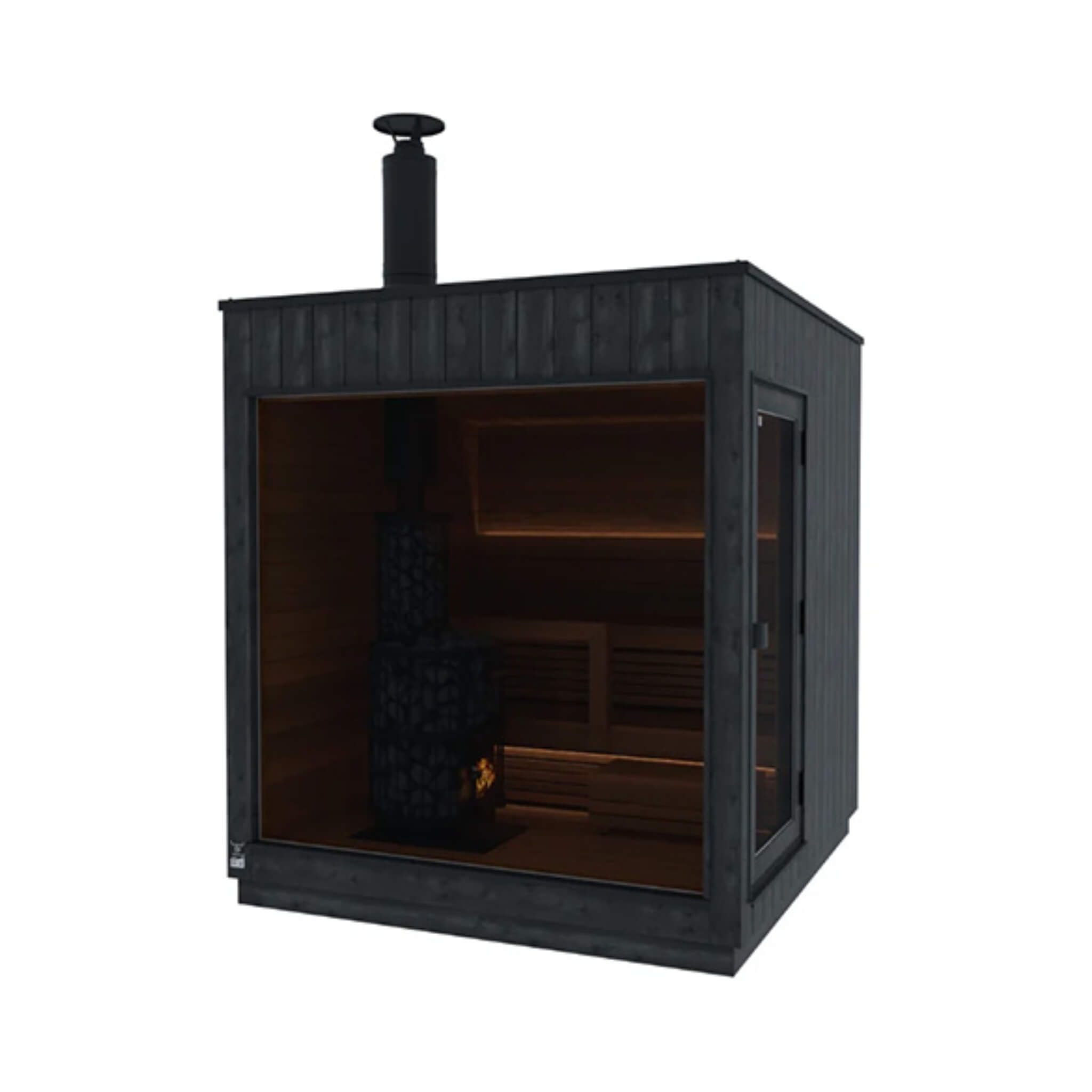 ThermaSol Nordic Misty 2-5 Person Fully-Assembled Outdoor Modular Sauna Cabin Medium 1 Door ( Right Side) Wood-Burning