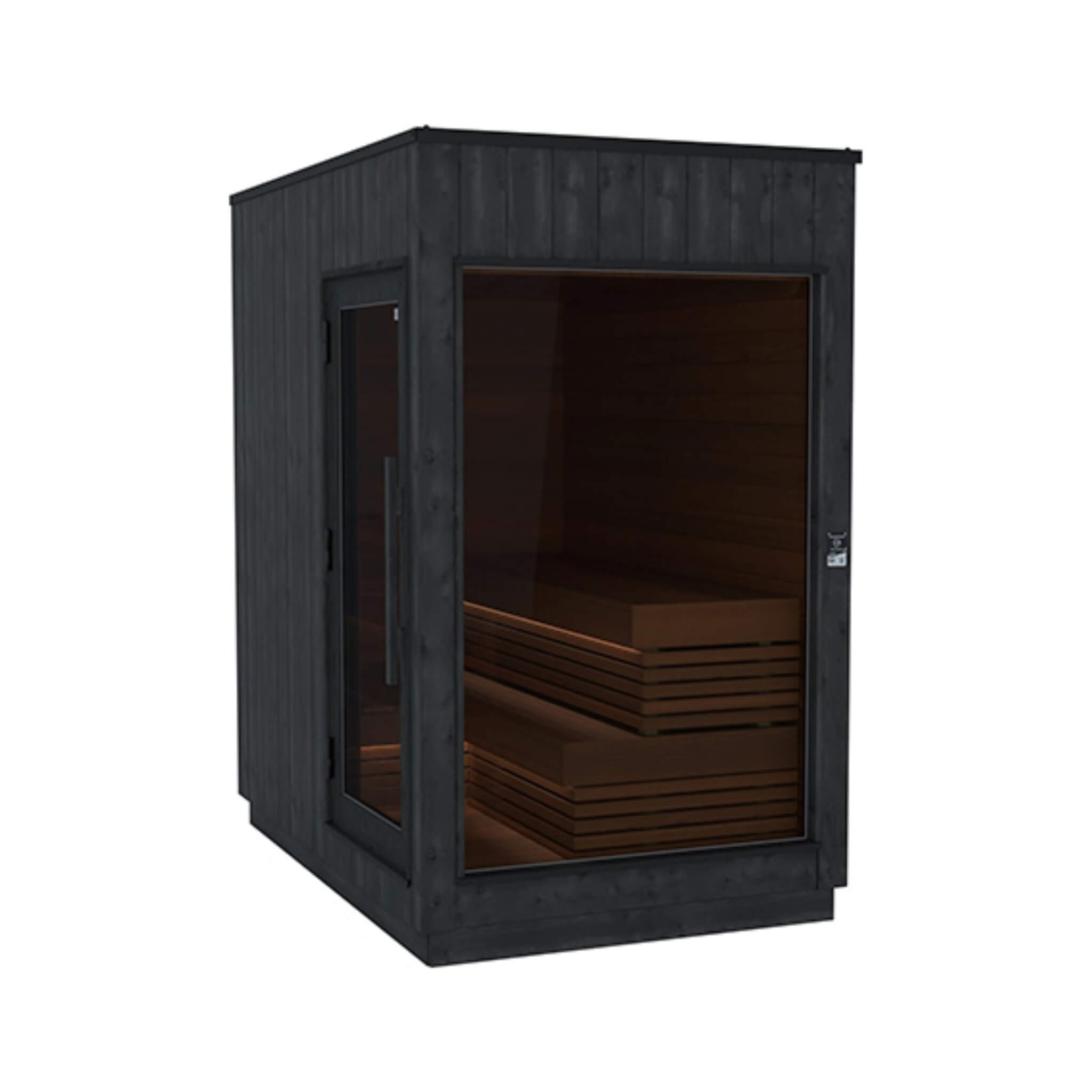 ThermaSol Nordic Misty 2-5 Person Fully-Assembled Outdoor Modular Sauna Cabin Small 1 Door ( Left Side) Electric