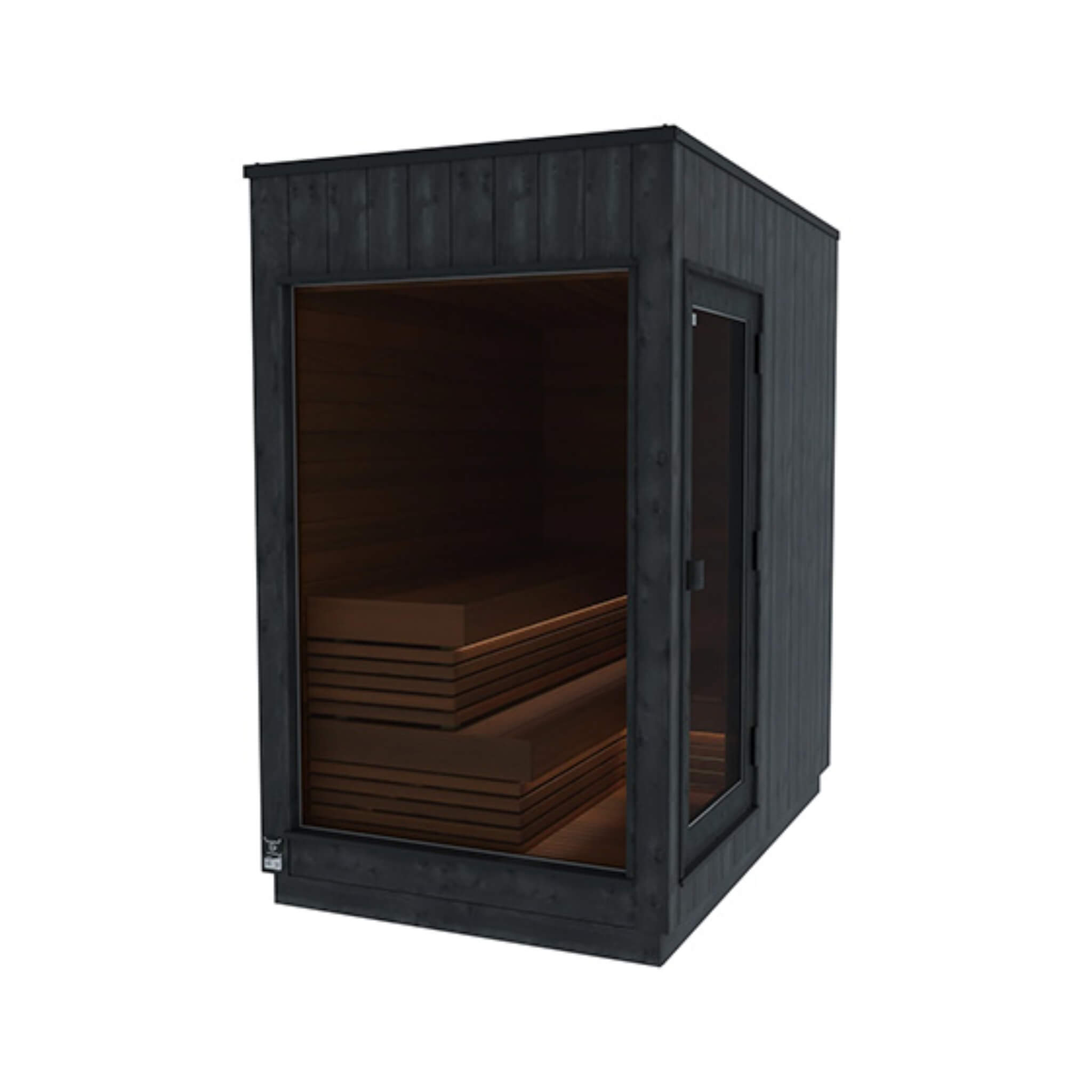 ThermaSol Nordic Misty 2-5 Person Fully-Assembled Outdoor Modular Sauna Cabin Small 1 Door ( Right Side) Electric