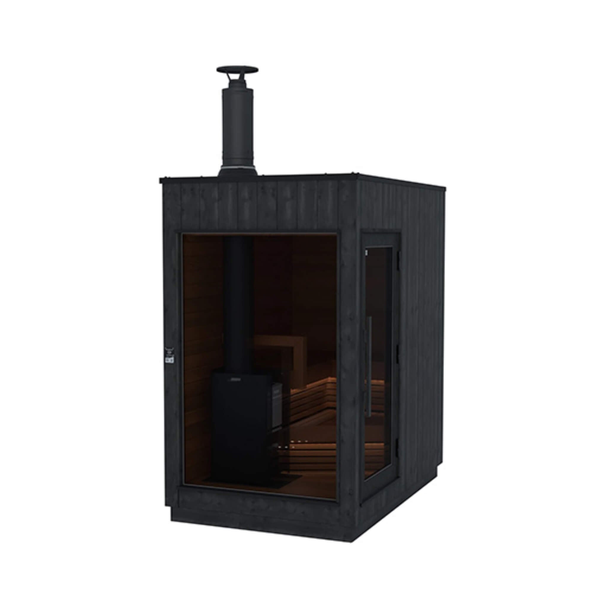 ThermaSol Nordic Misty 2-5 Person Fully-Assembled Outdoor Modular Sauna Cabin Small 1 Door ( Right Side) Wood-Burning