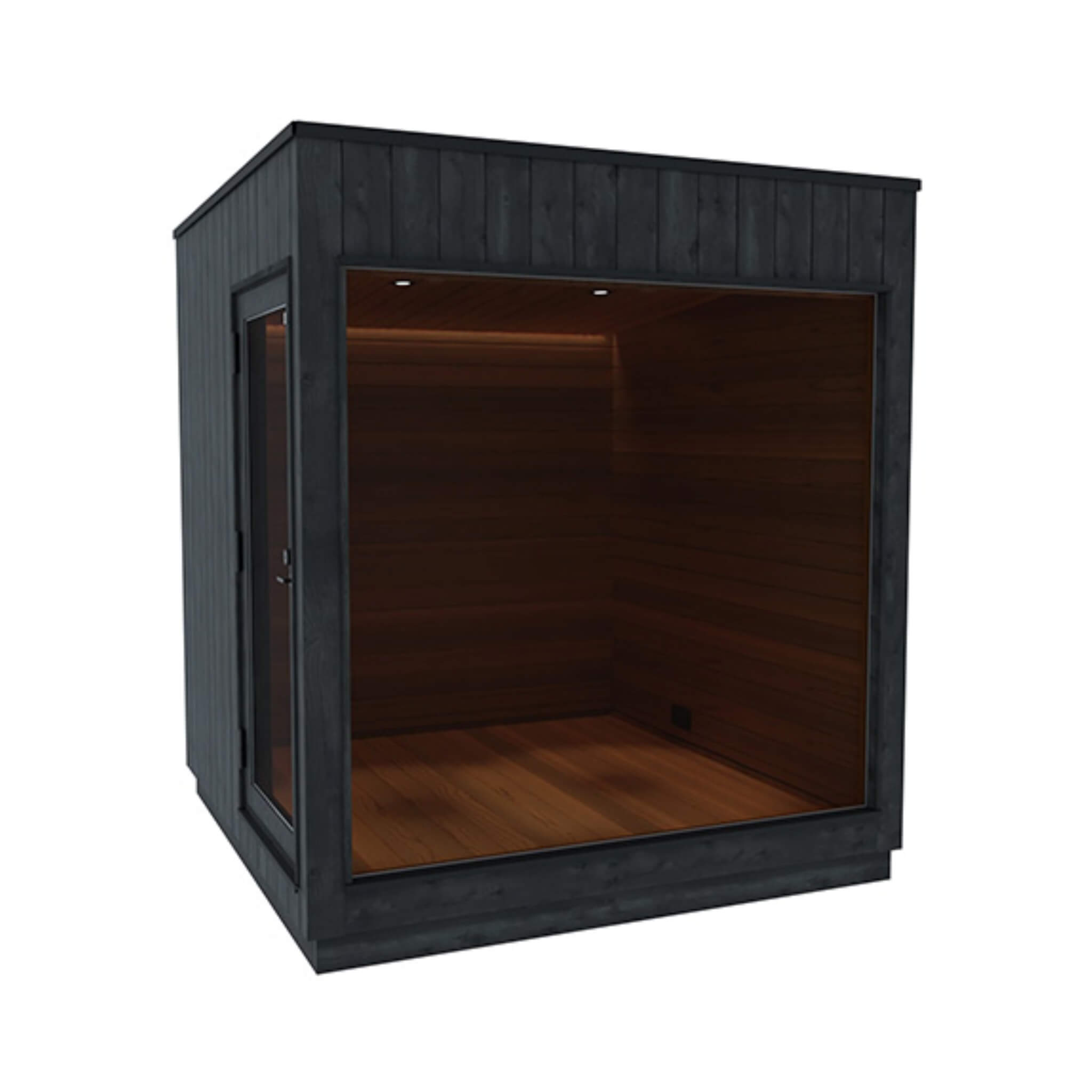 ThermaSol Nordic Misty Outdoor Lounge Medium Sauna Cabin 1 1 Door (Left SIde)