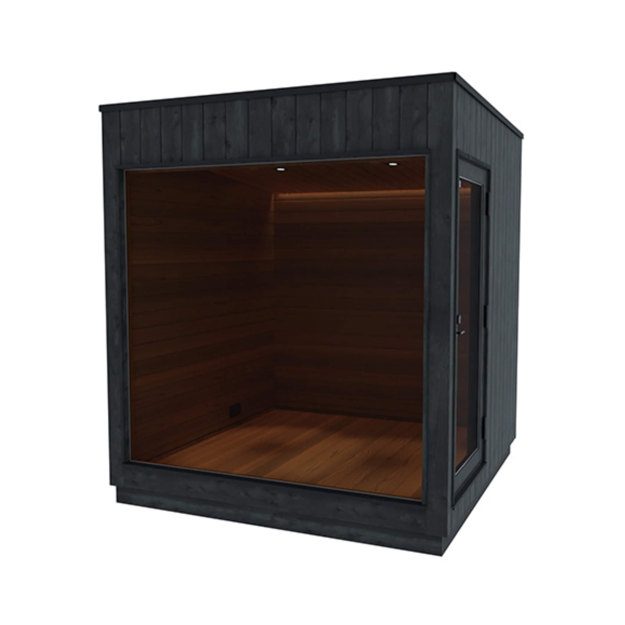 ThermaSol Nordic Misty Outdoor Lounge Medium Sauna Cabin 1 1 Door (Right SIde)