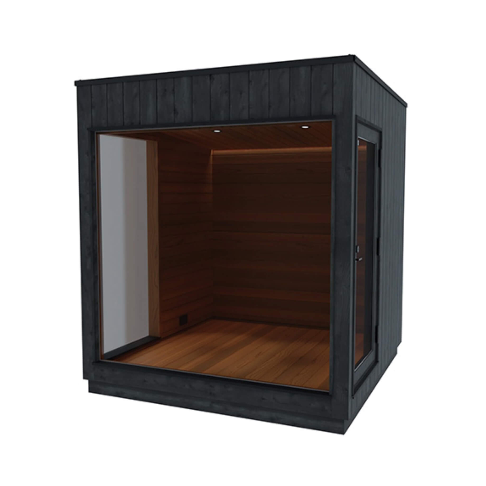 ThermaSol Nordic Misty Outdoor Lounge Medium Sauna Cabin 2 1 Door (Right SIde)