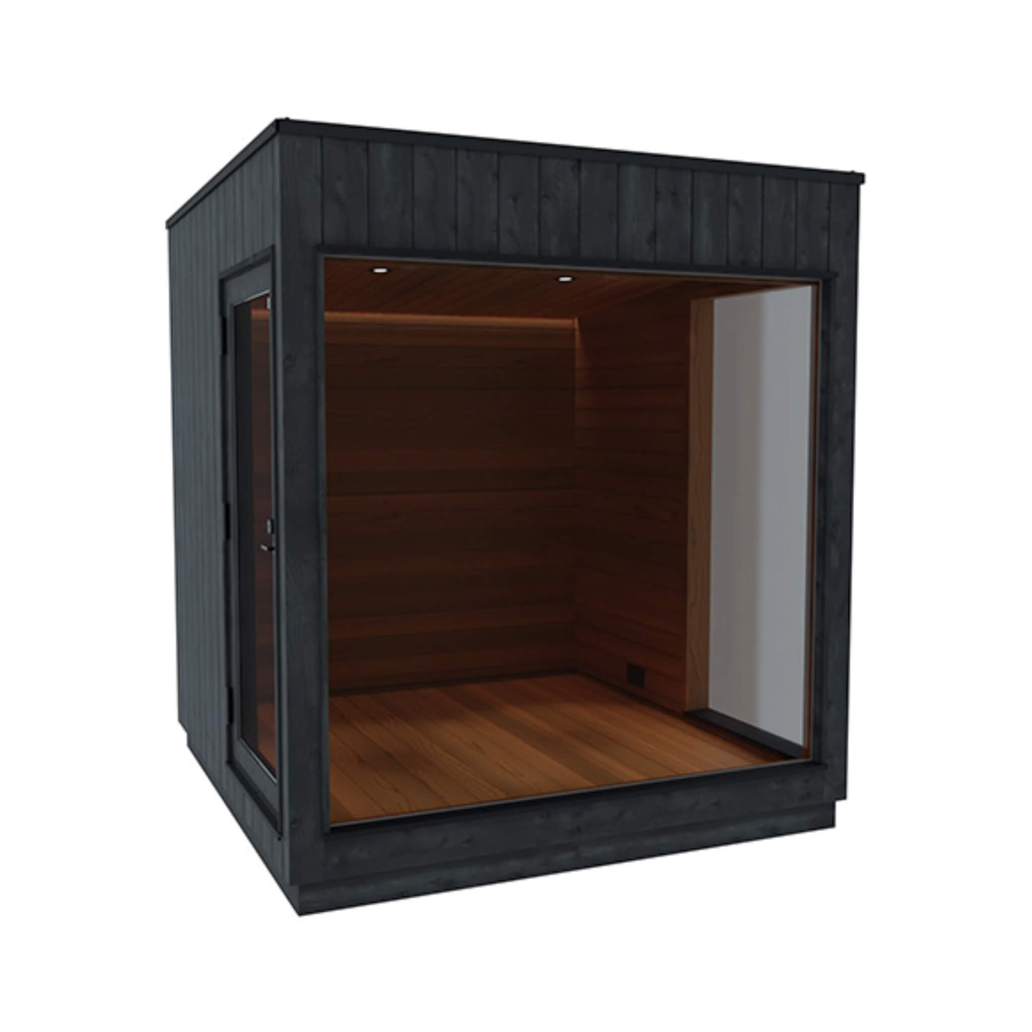 ThermaSol Nordic Misty Outdoor Lounge Medium Sauna Cabin 2 1 Door (Left SIde)