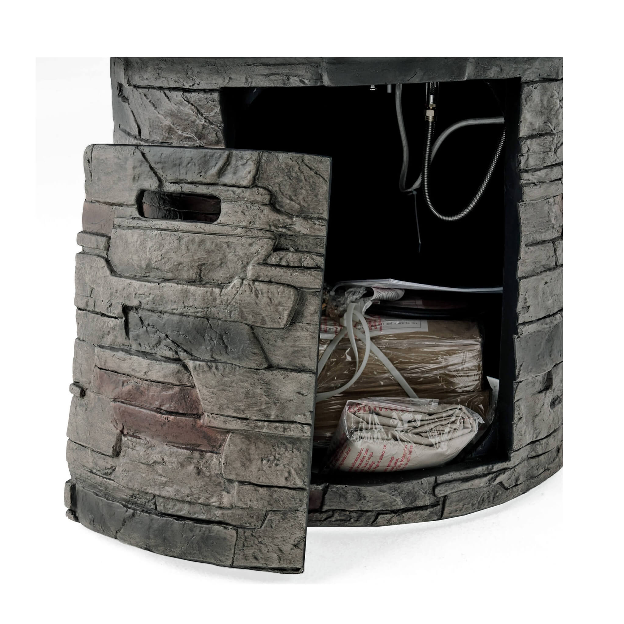 Alora 32-Inch Transitional Outdoor Concrete Round Propane Fire Pit Table